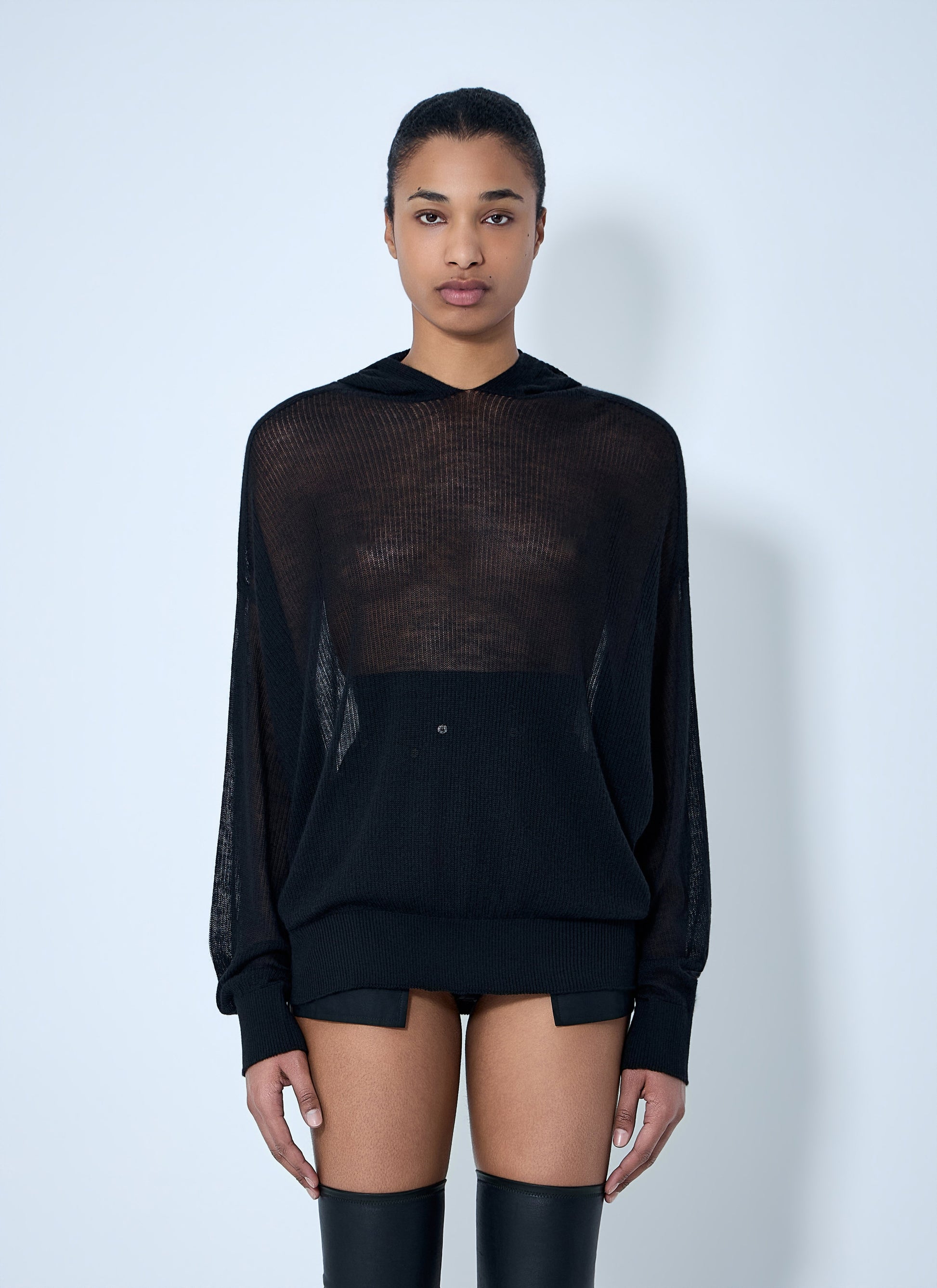 Rick Owens Women Mesh Knit Hoodie RICK OWENS