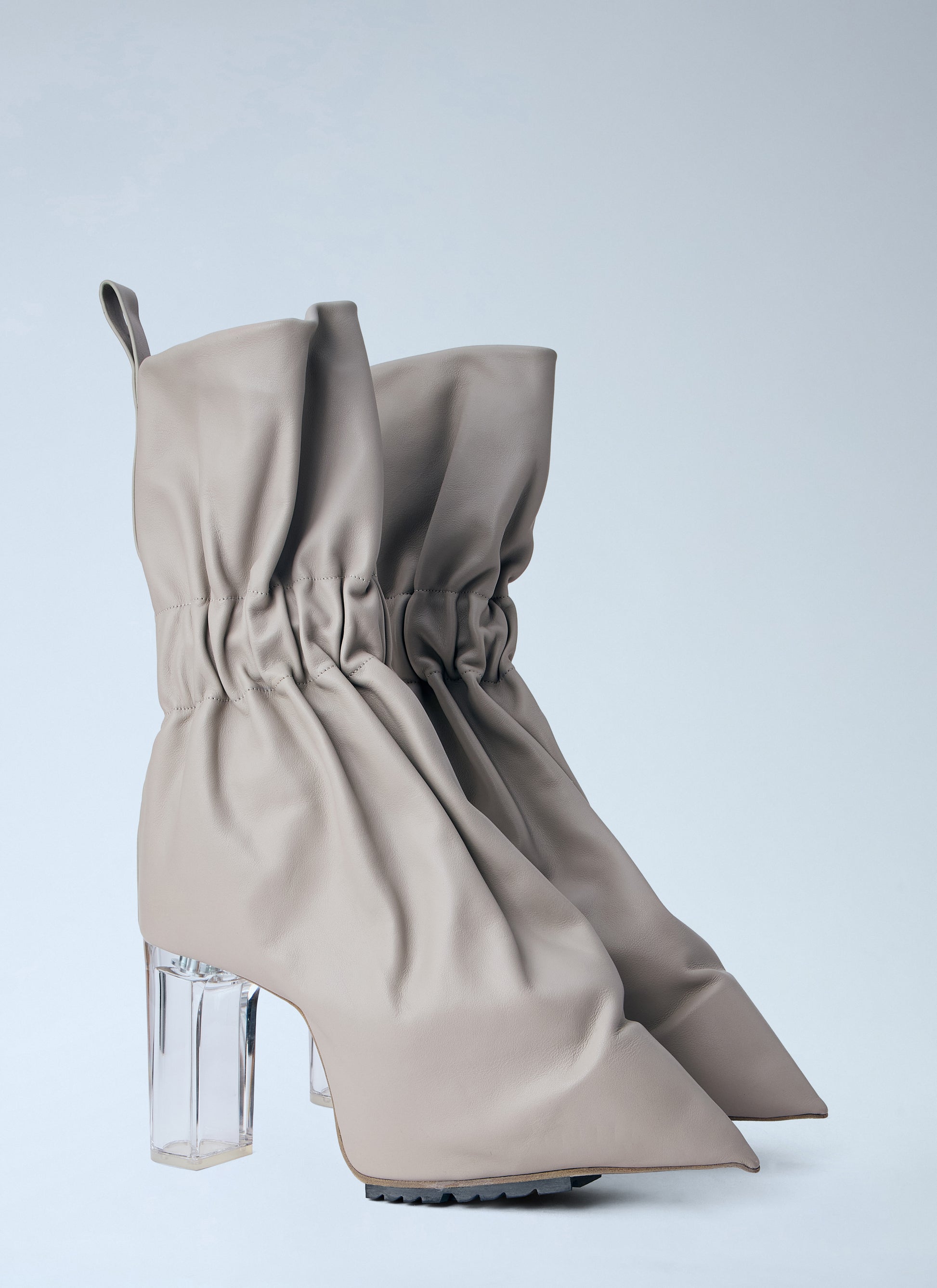 Rick Owens Women Taquito Gathered Leather Ankle Boots RICK OWENS