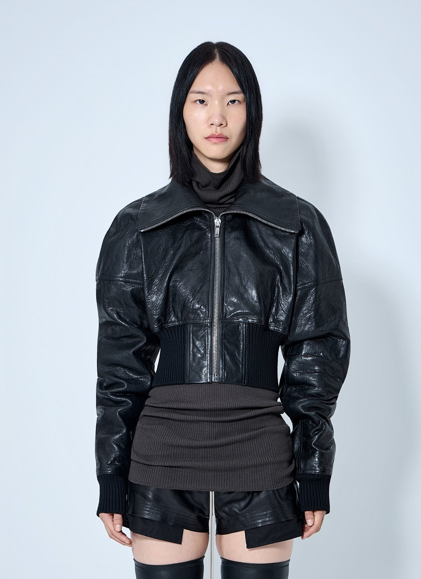 Rick Owens Women Dracuflight Textured-Leather Jacket