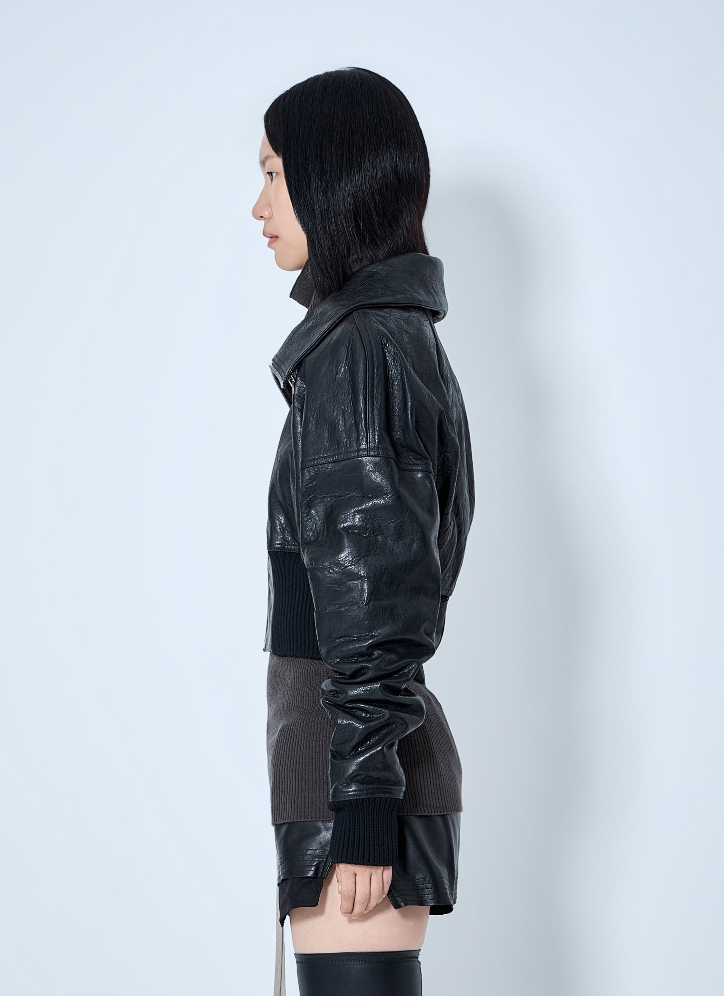 Rick Owens Women Dracuflight Textured-Leather Jacket