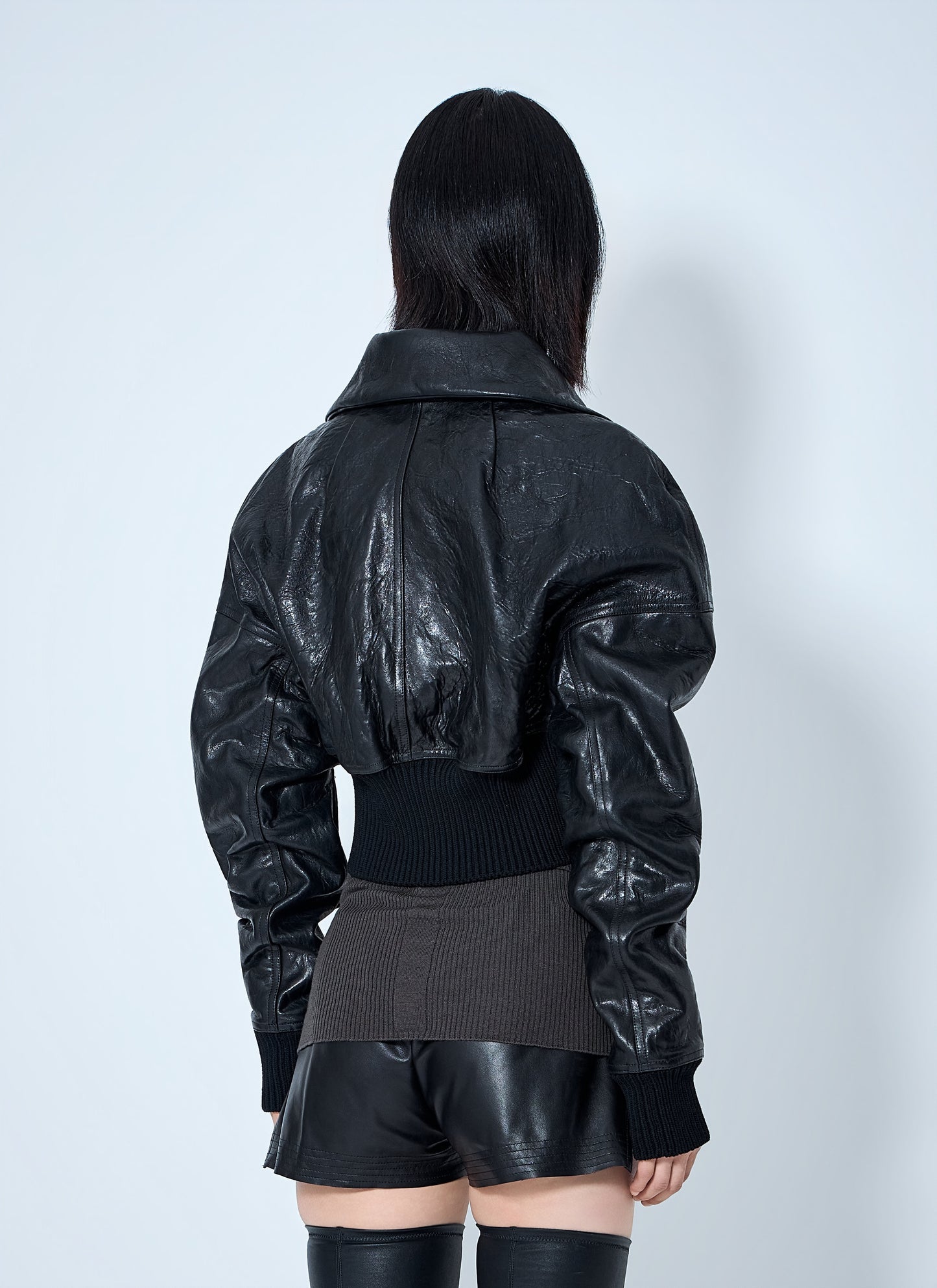 Rick Owens Women Dracuflight Textured-Leather Jacket