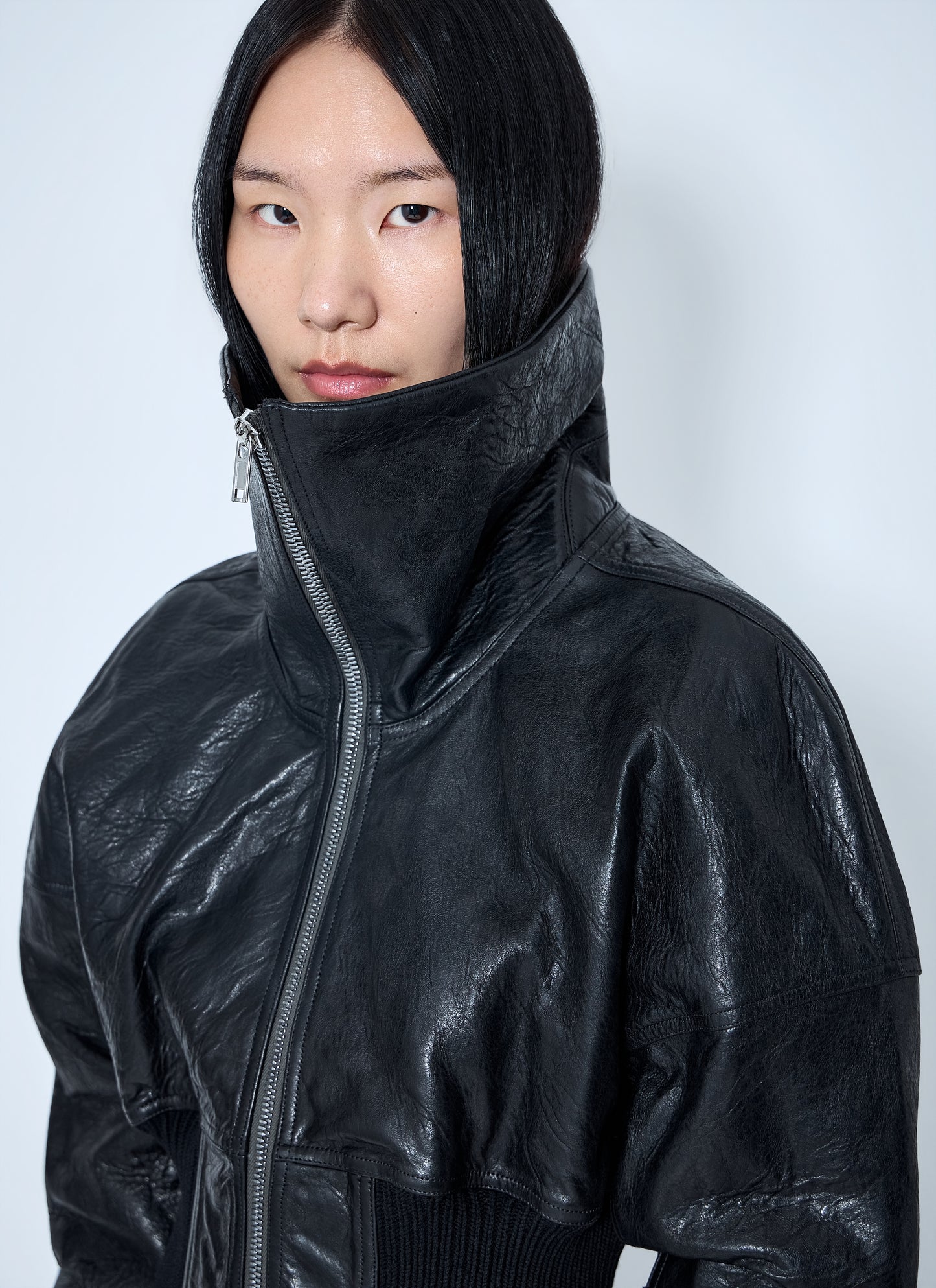 Rick Owens Women Dracuflight Textured-Leather Jacket
