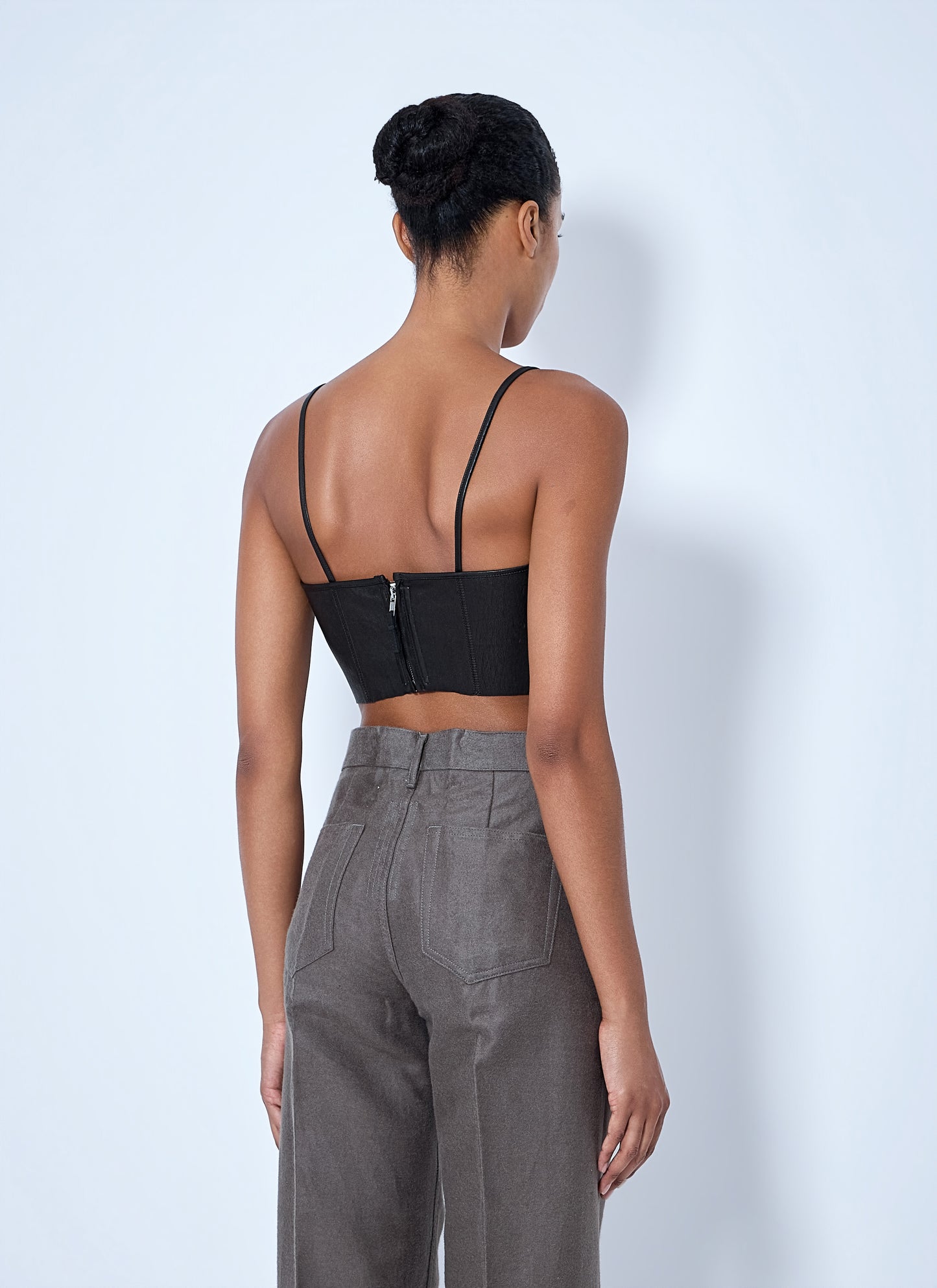 Rick Owens Women V-Neck Leather Crop Top RICK OWENS