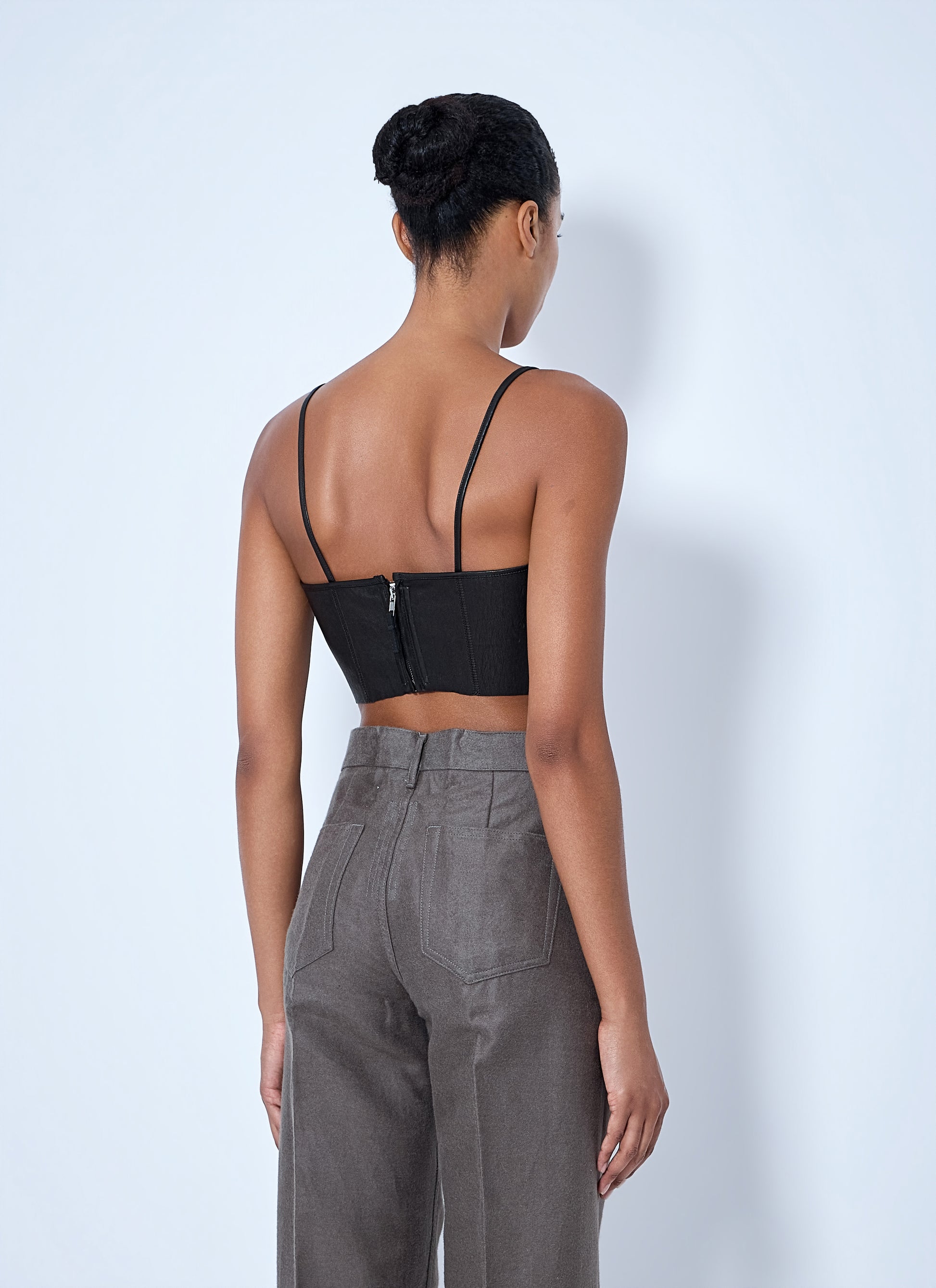 Rick Owens Women V-Neck Leather Crop Top RICK OWENS
