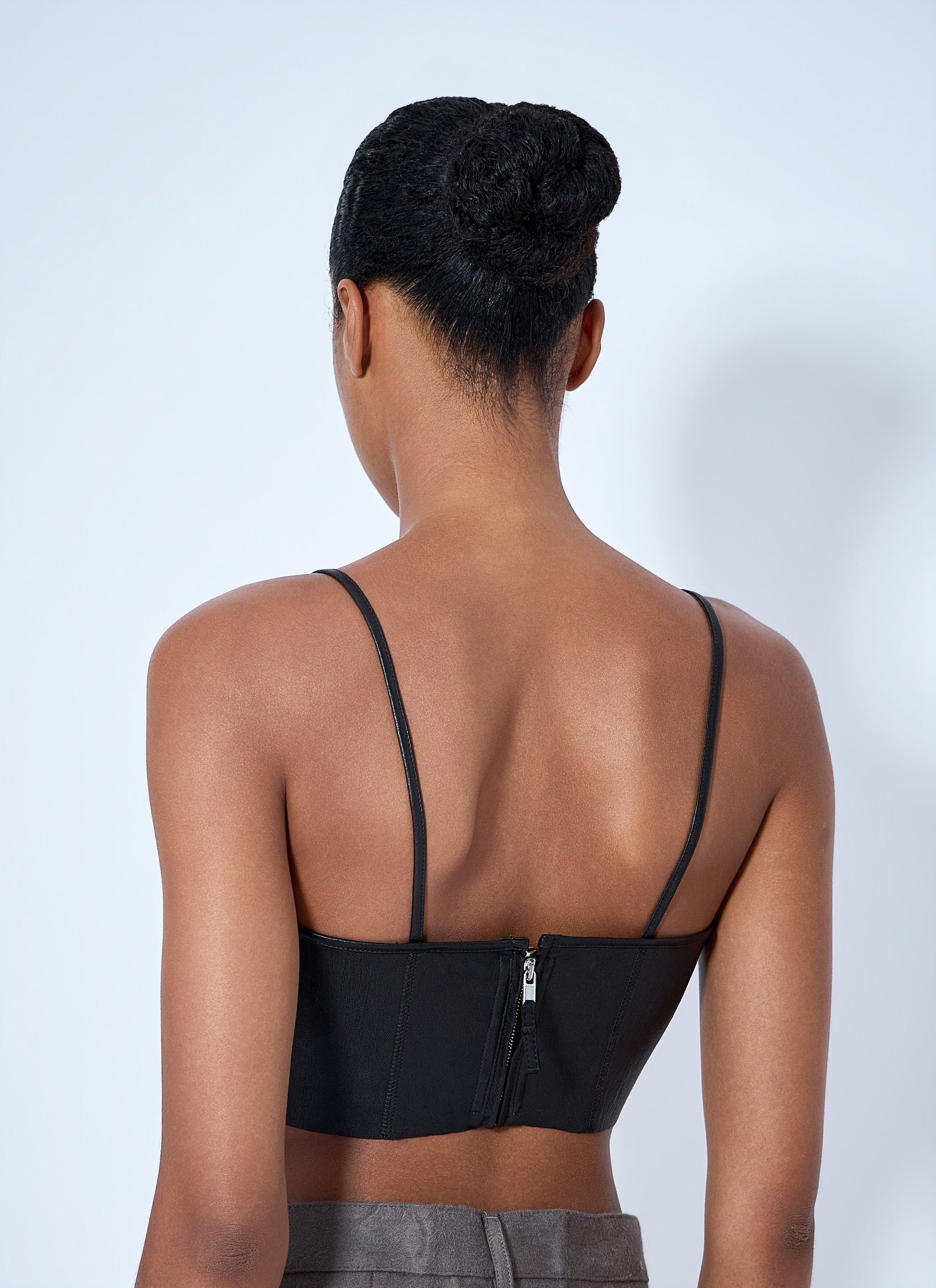 Rick Owens Women V-Neck Leather Crop Top RICK OWENS