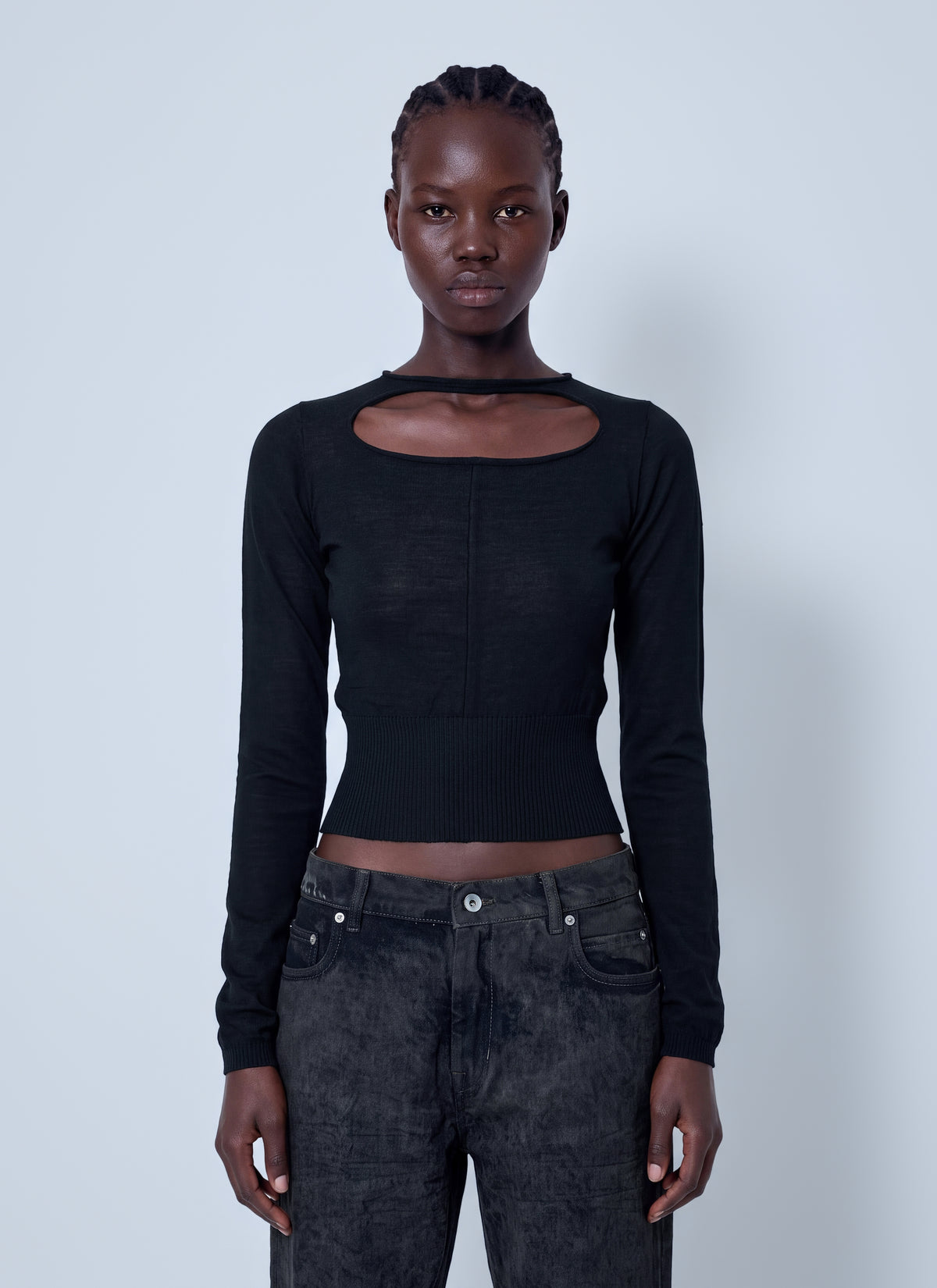 Rick Owens Women Slashed Cropped Pull Top RICK OWENS