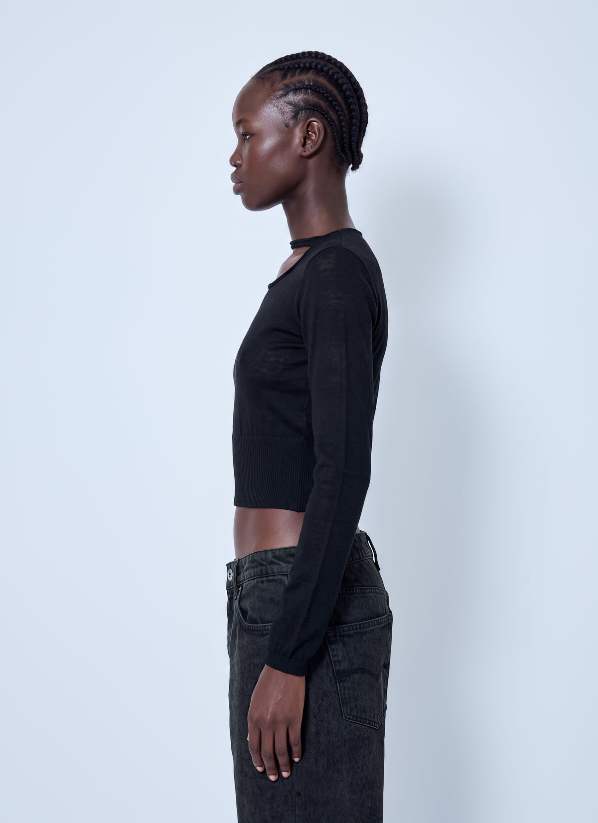 Rick Owens Women Slashed Cropped Pull Top RICK OWENS