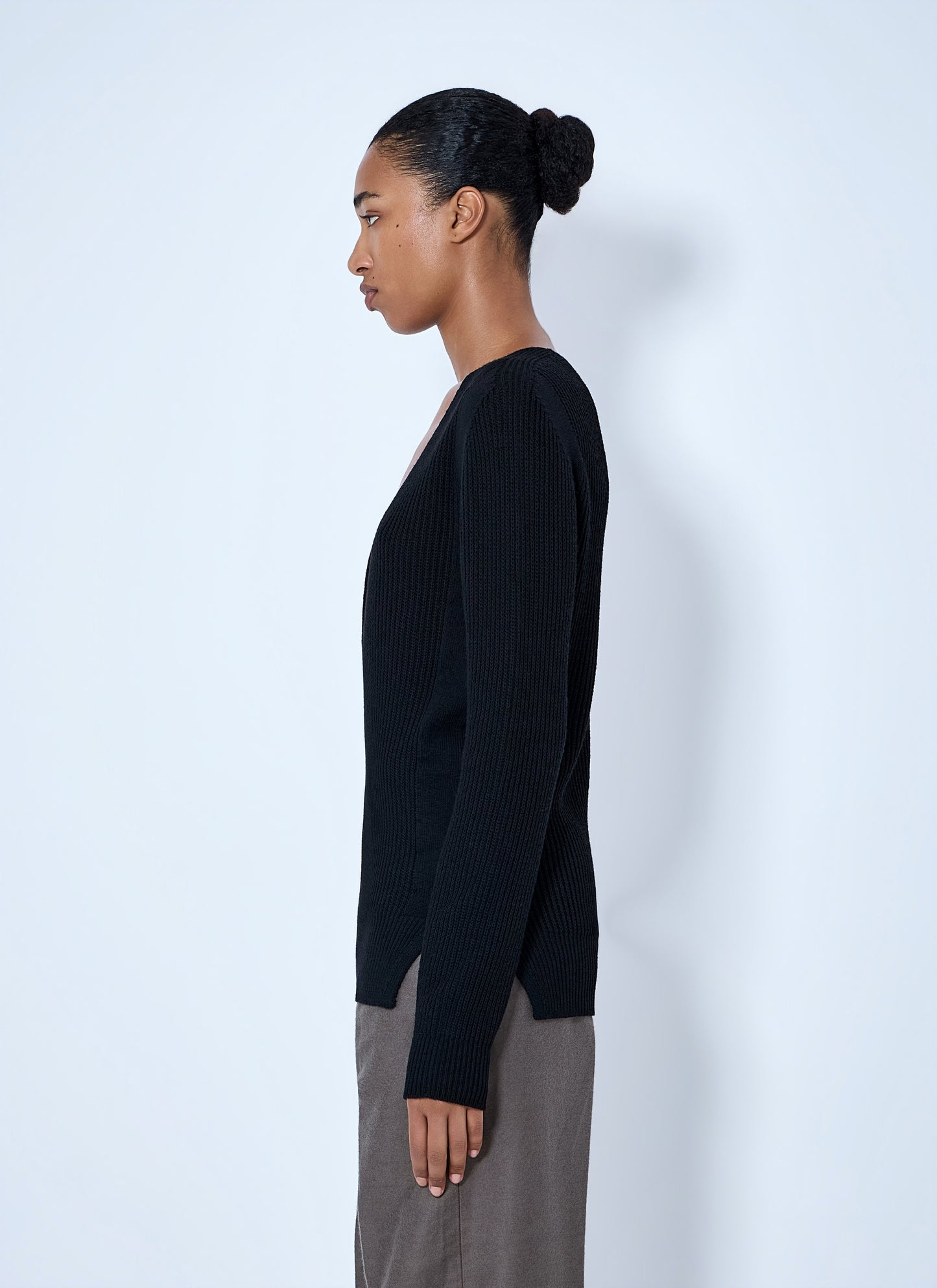 Rick Owens Women Deep V-Neck Ribbed Sweater RICK OWENS