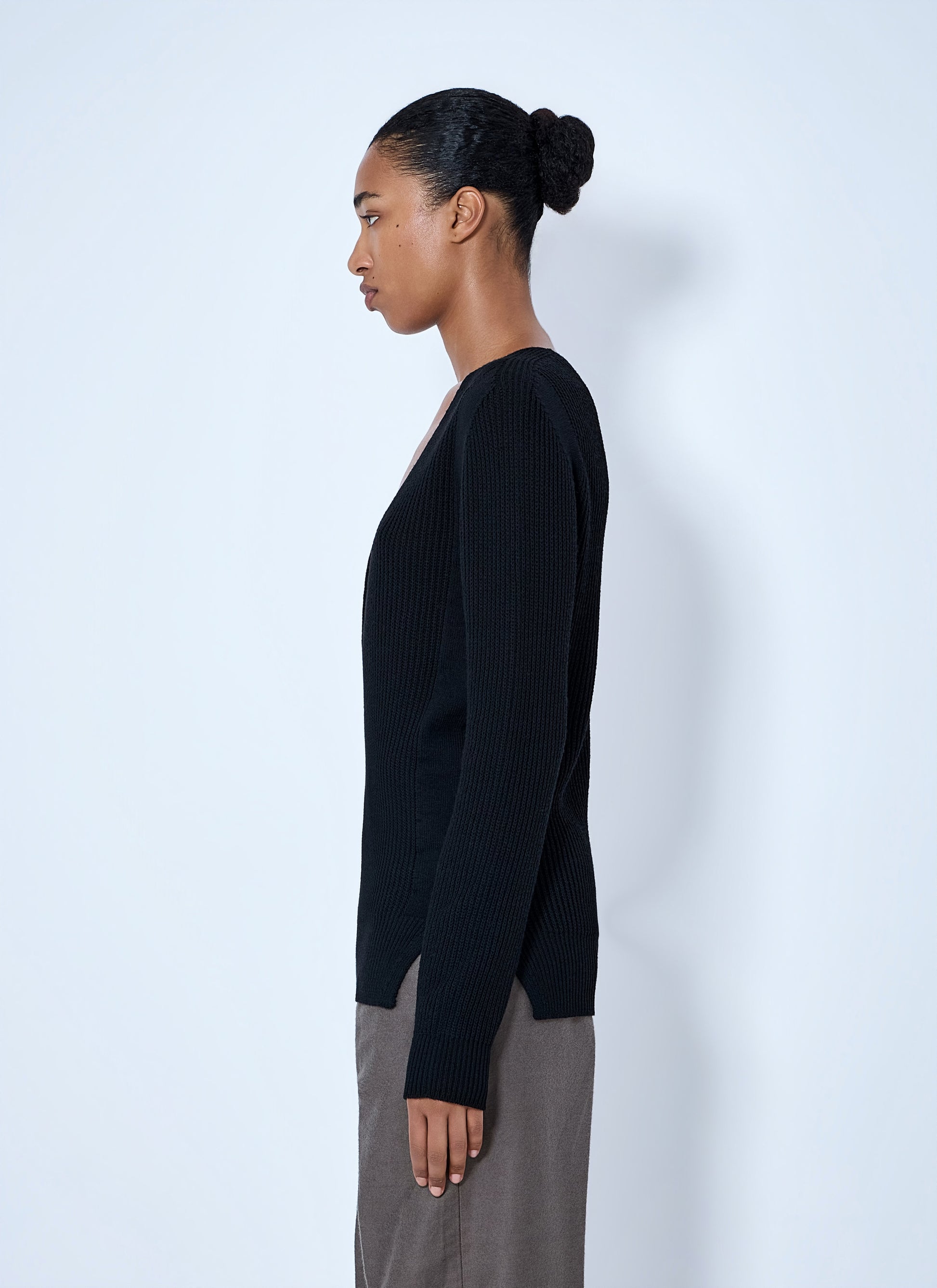 Rick Owens Women Deep V-Neck Ribbed Sweater RICK OWENS