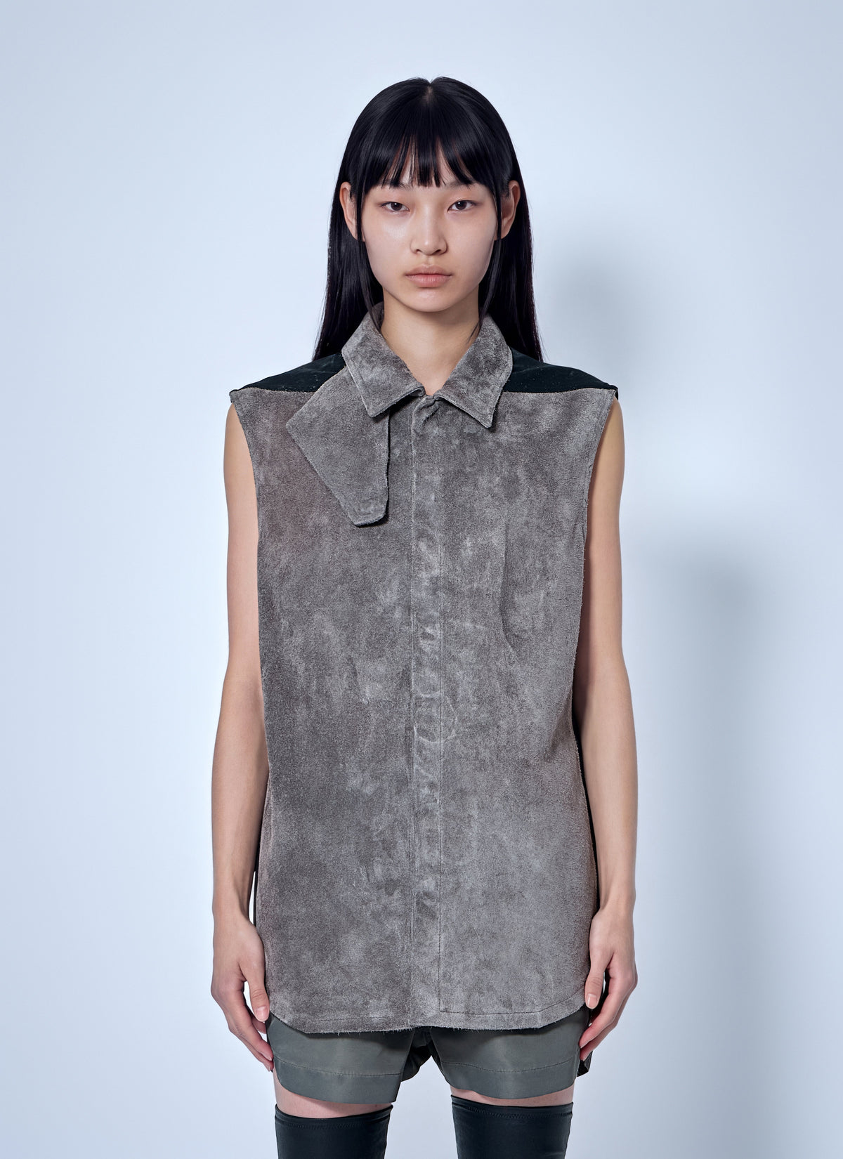 Rick Owens Women Throat Latch Short Sleeves Shirt RICK OWENS