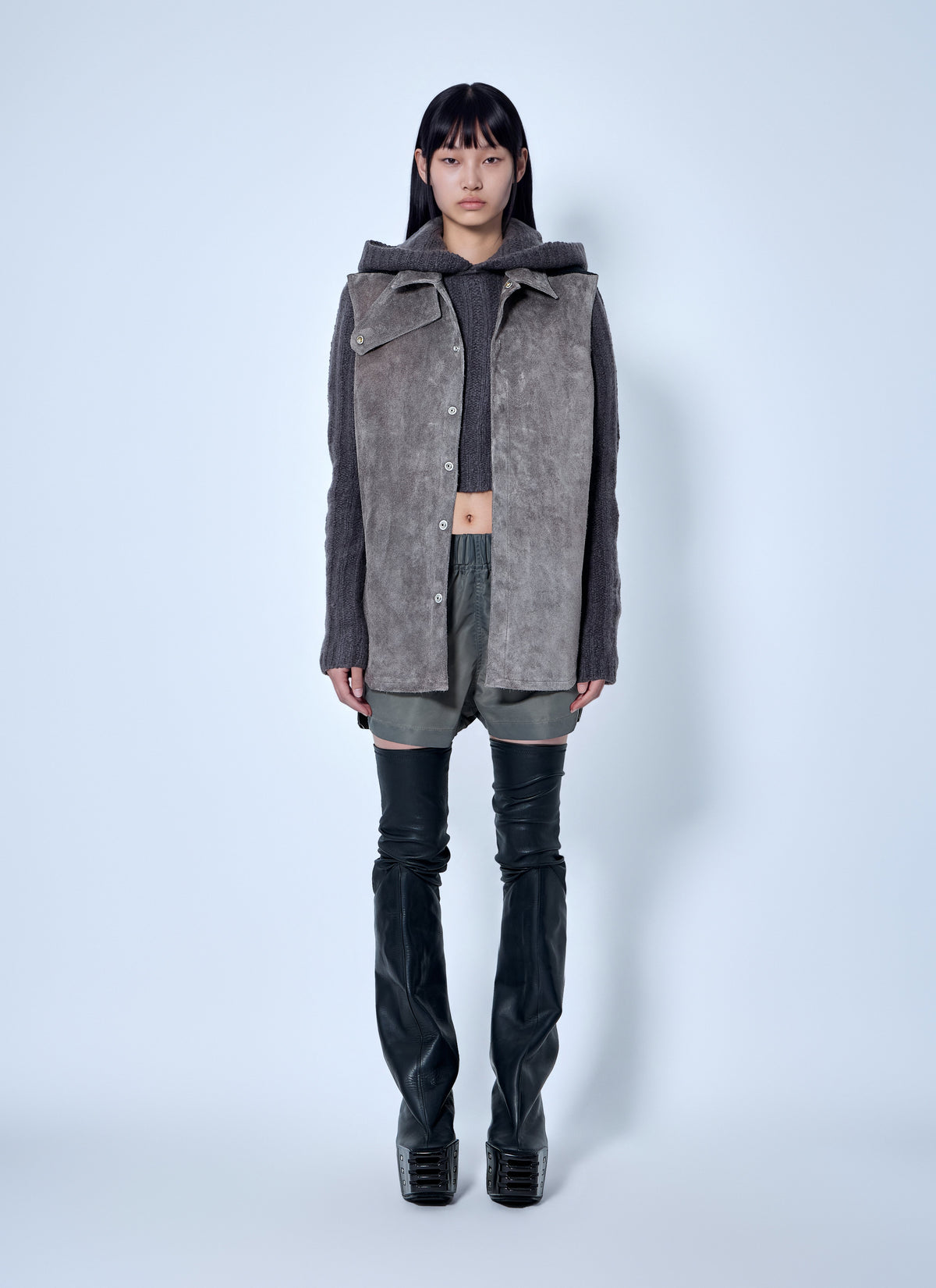 Rick Owens Women Throat Latch Short Sleeves Shirt RICK OWENS