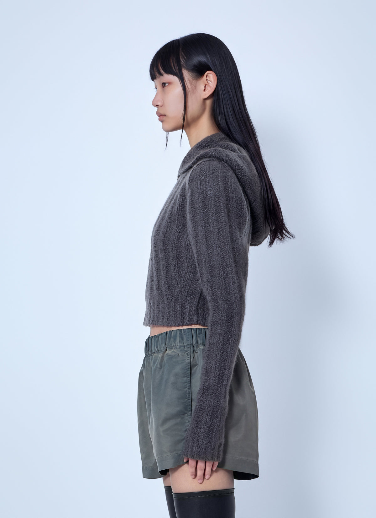 Rick Owens Women Long Sleeve Cropped Hooded Top RICK OWENS