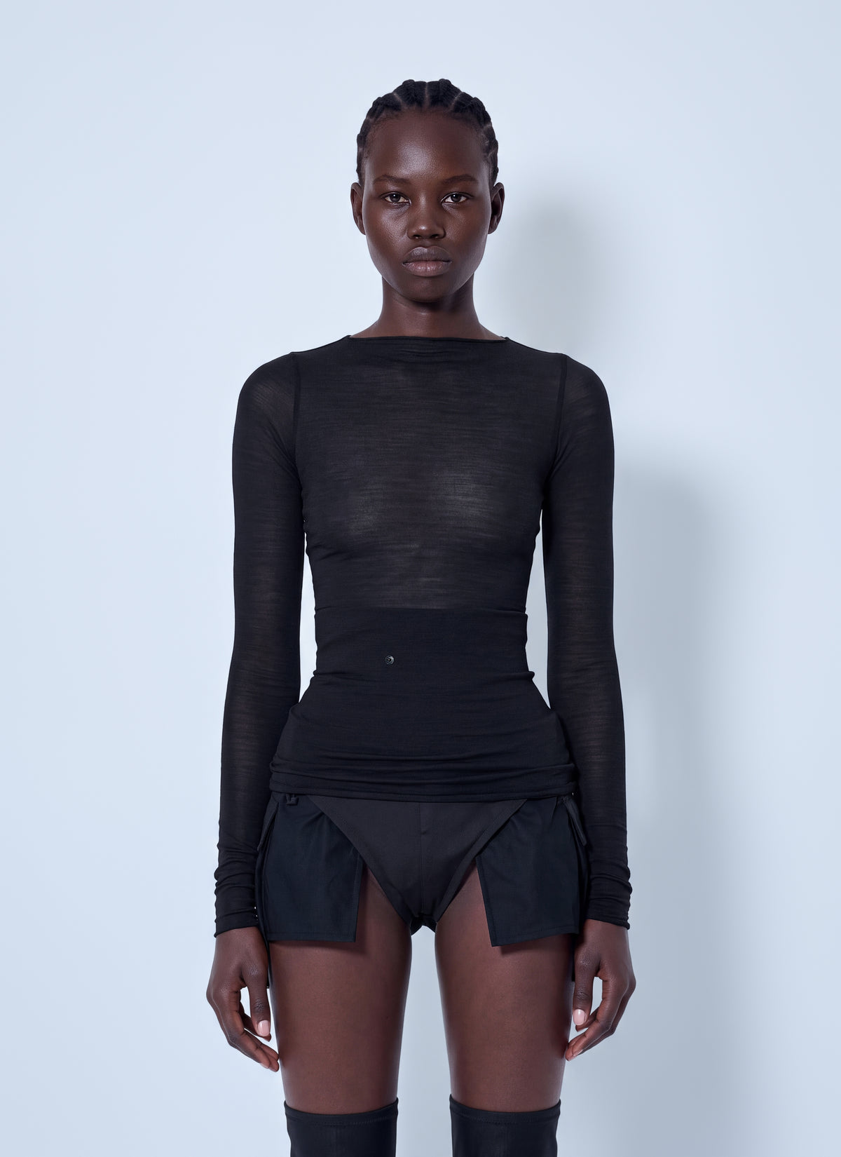 Rick Owens Women Long Sleeve Wool Silk Tee RICK OWENS
