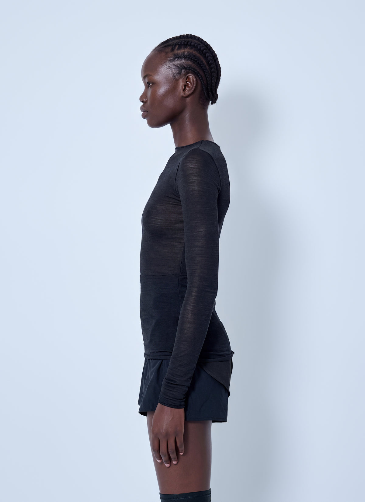 Rick Owens Women Long Sleeve Wool Silk Tee RICK OWENS