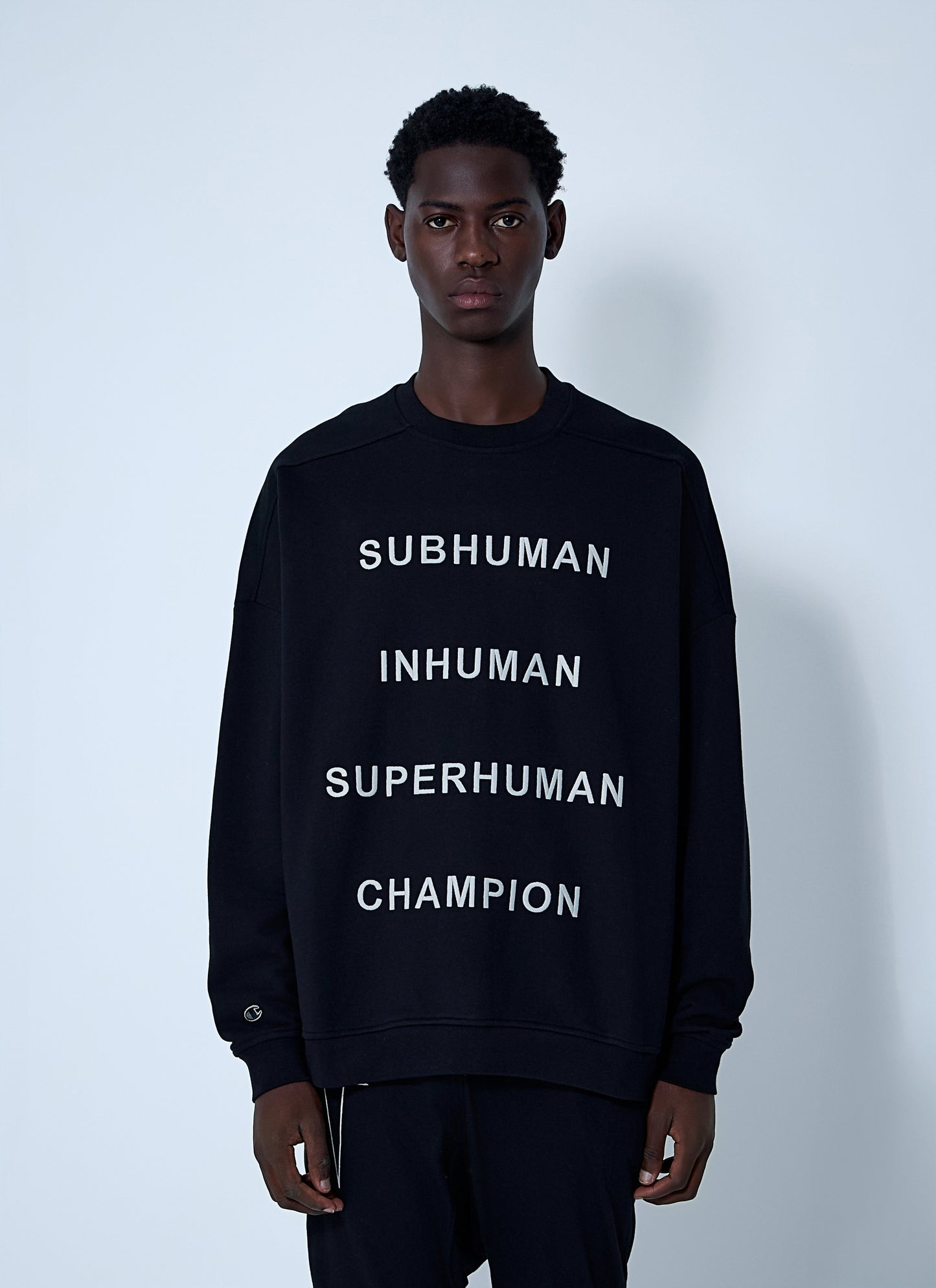 Rick Owens X Champion Men Text Print Sweatshirt RICK OWENS