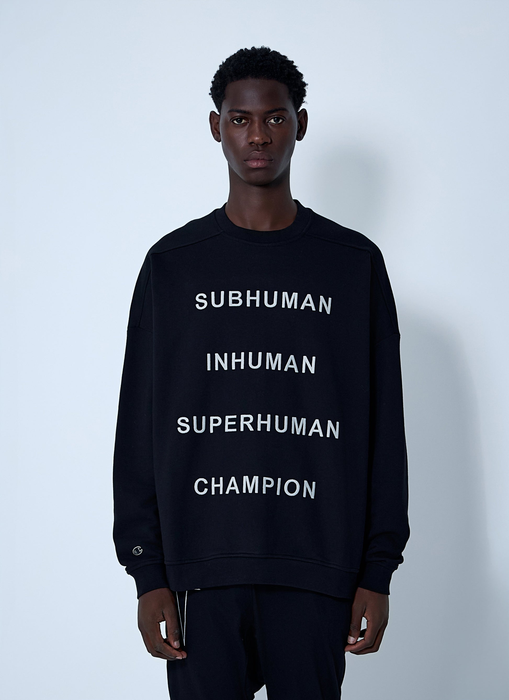 Rick Owens X Champion Men Text Print Sweatshirt RICK OWENS