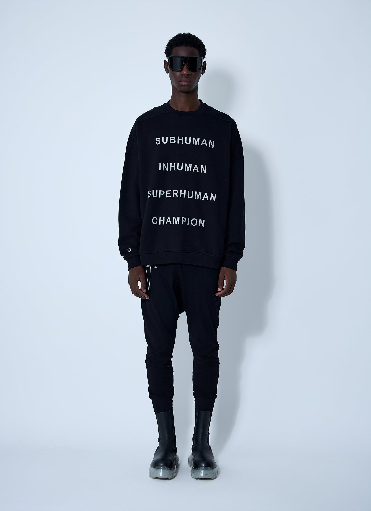 Rick Owens X Champion Men Text Print Sweatshirt RICK OWENS
