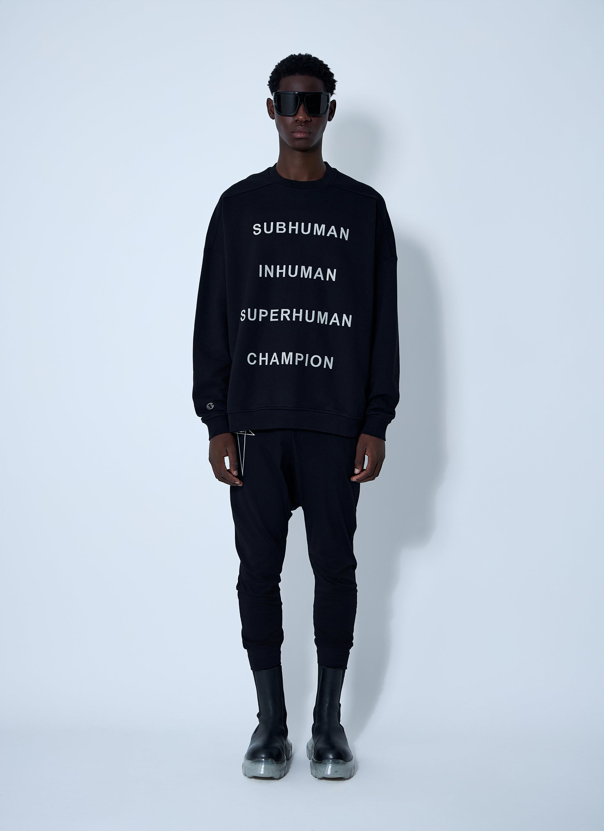 Rick Owens X Champion Men Text Print Sweatshirt RICK OWENS