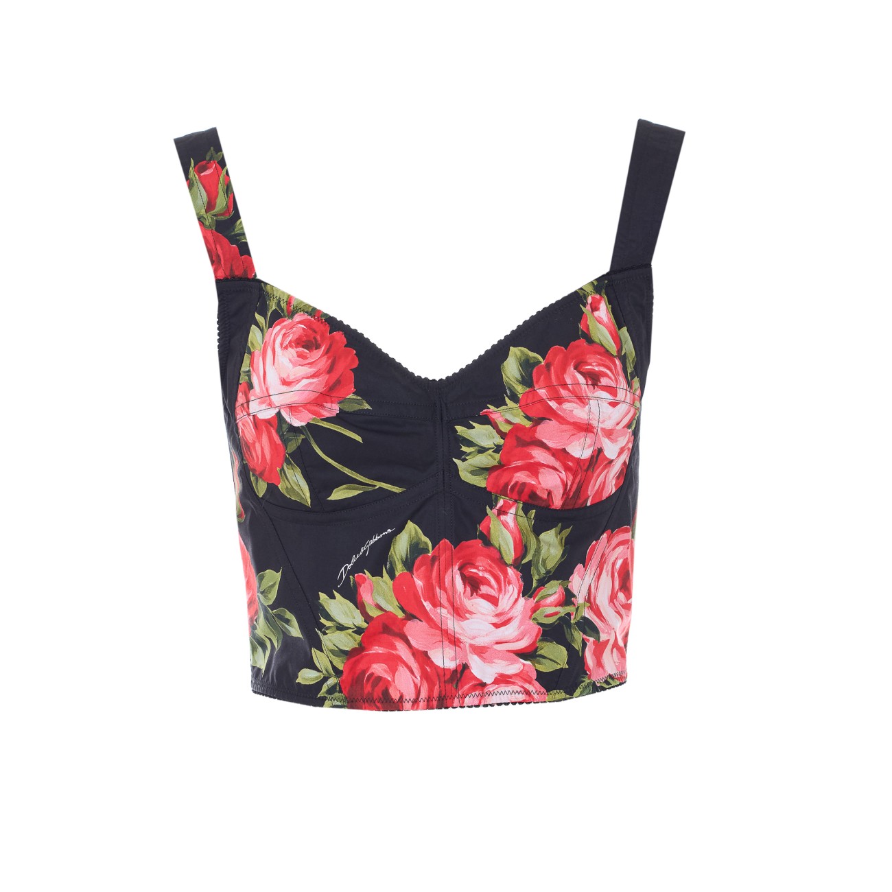 Dolce&Gabbana Women Rose Bouquet Print Bustier Top DOLCE & GABBANA