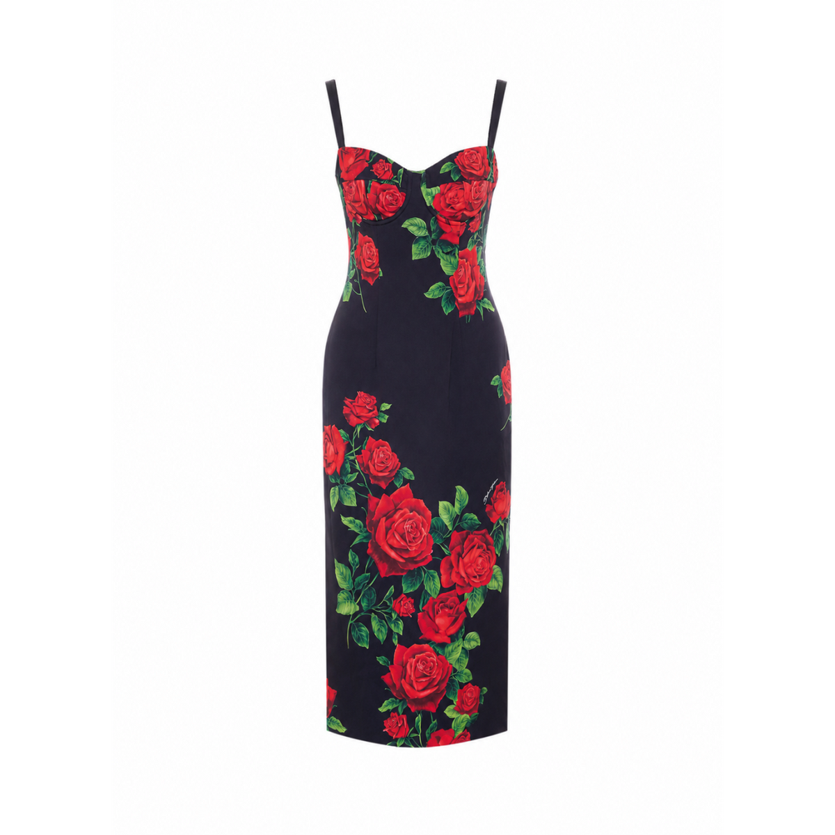 Dolce&Gabbana Women Roses Print Satin Dress DOLCE & GABBANA