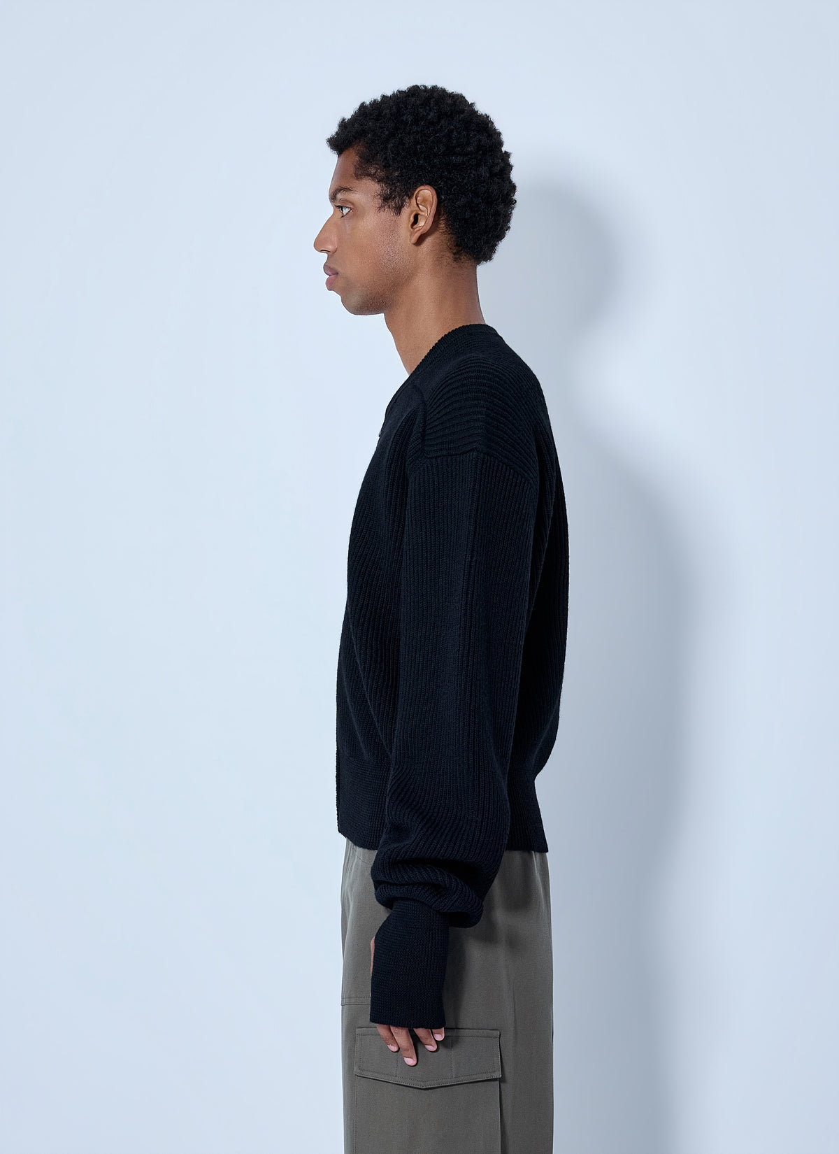 Rier Men Ribbed Zip-Up Cardigan RIER