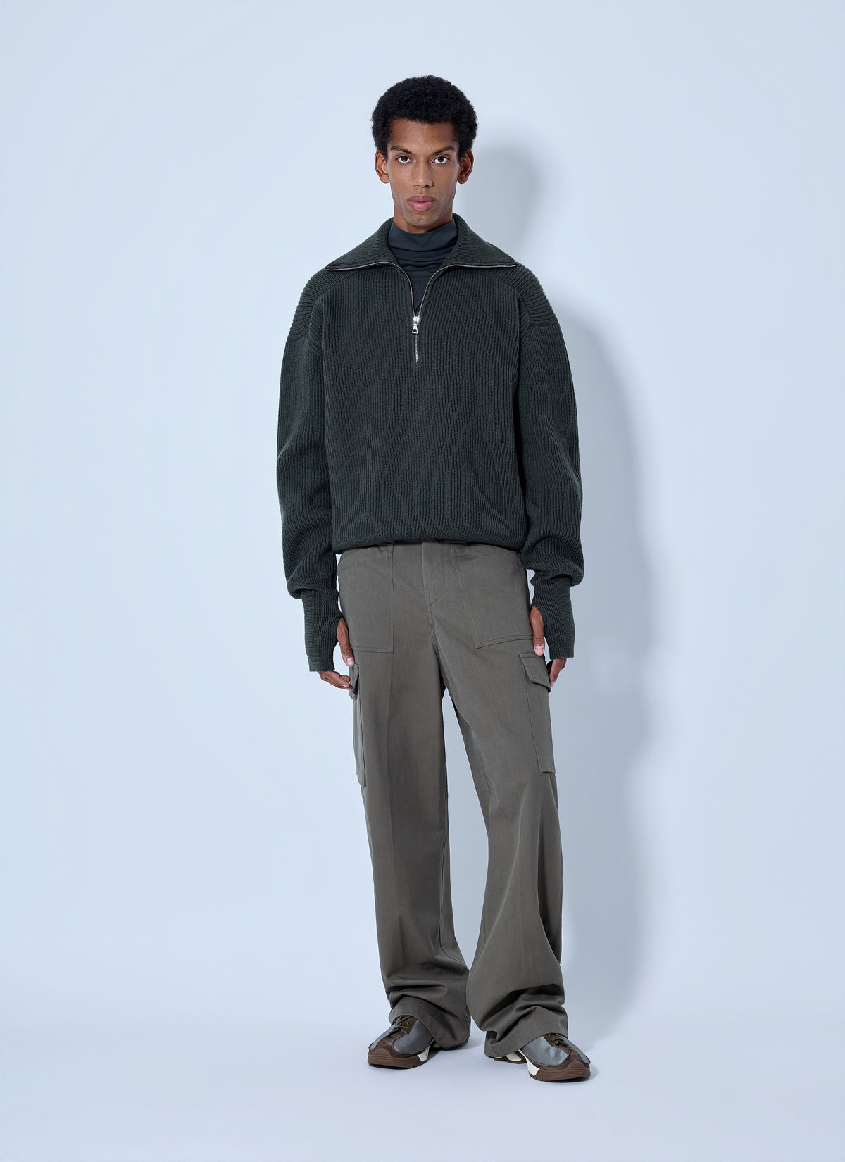 Rier Men Ribbed High Neck Sweatshirt RIER