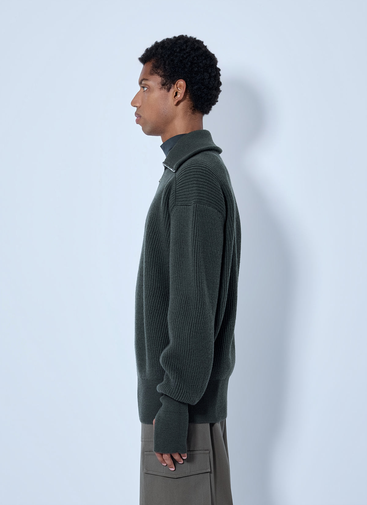 Rier Men Ribbed High Neck Sweatshirt RIER