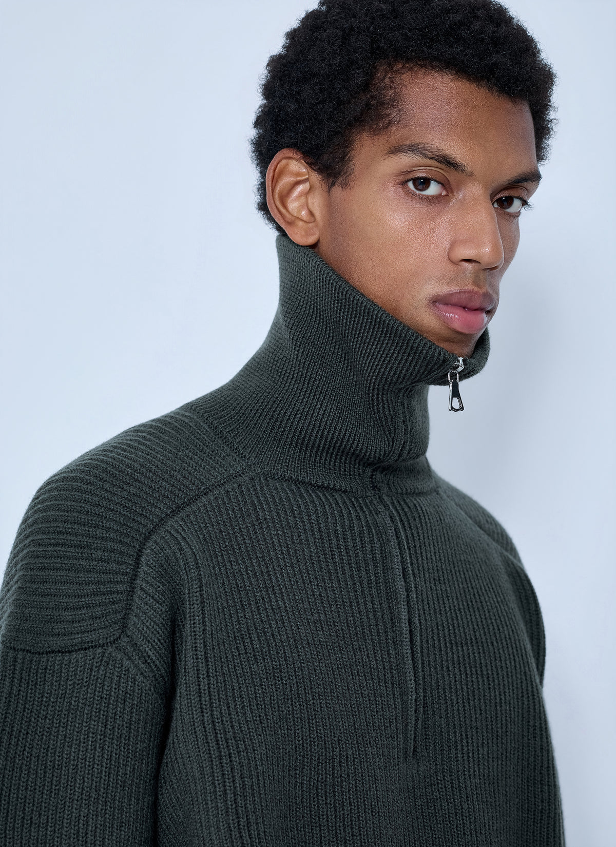 Rier Men Ribbed High Neck Sweatshirt RIER