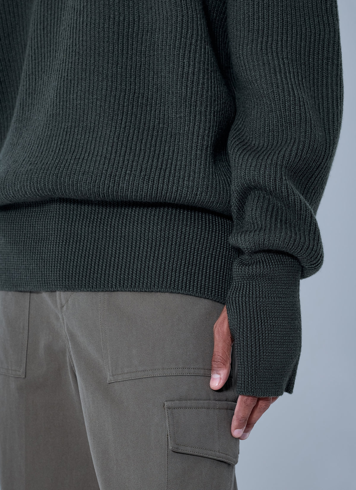 Rier Men Ribbed High Neck Sweatshirt RIER