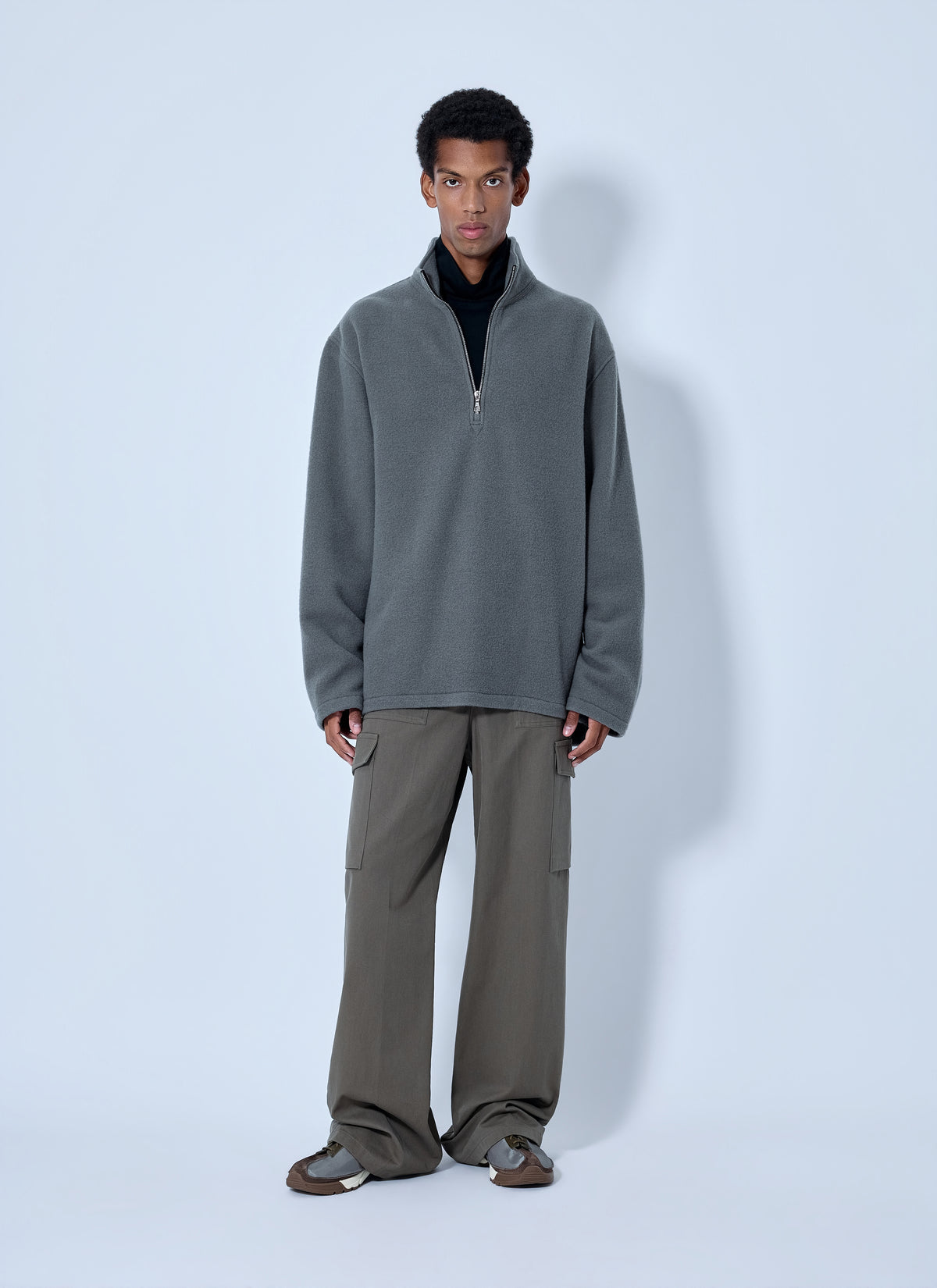 Rier Men Fleece Polo Sweatshirt RIER