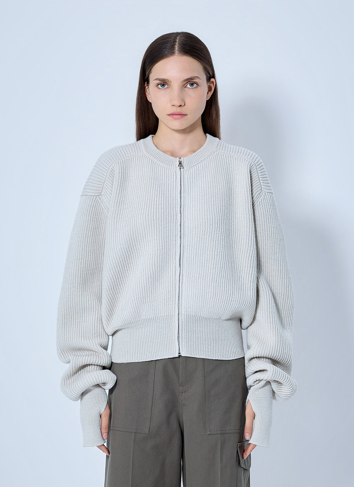 Rier Women Roundneck Zip Utility Sweater RIER