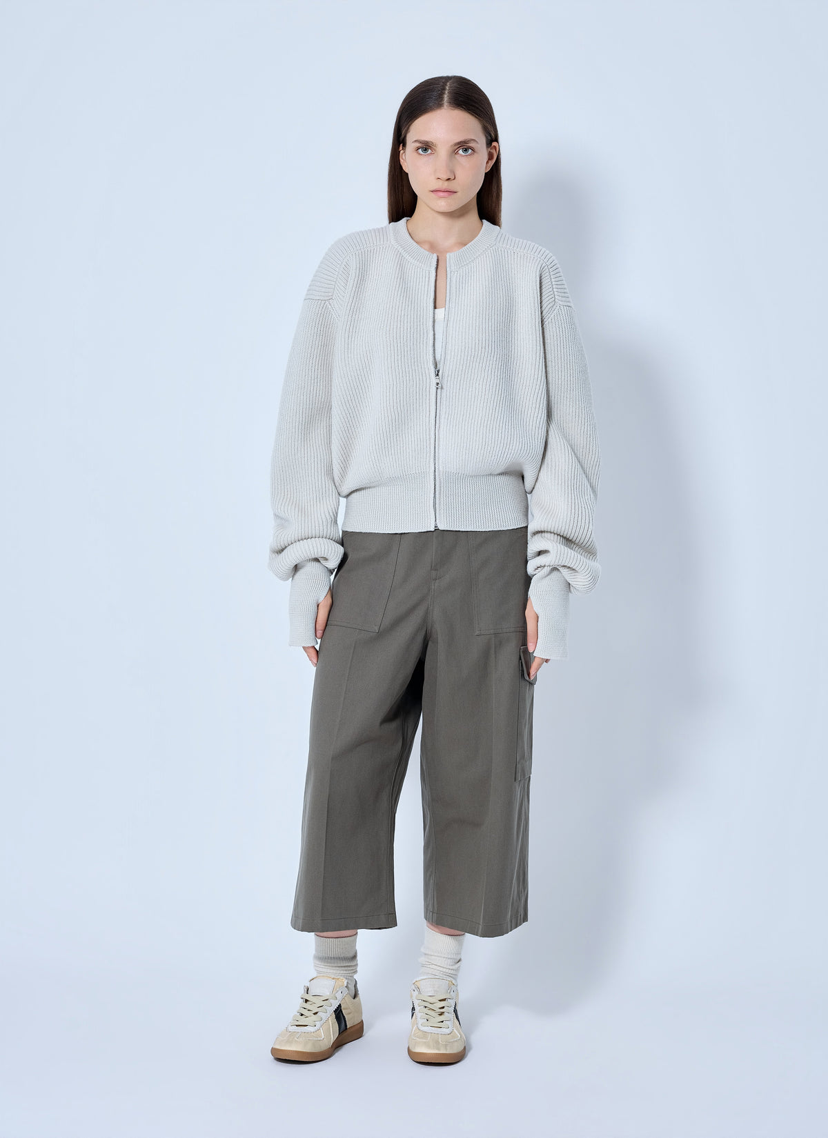 Rier Women Roundneck Zip Utility Sweater RIER