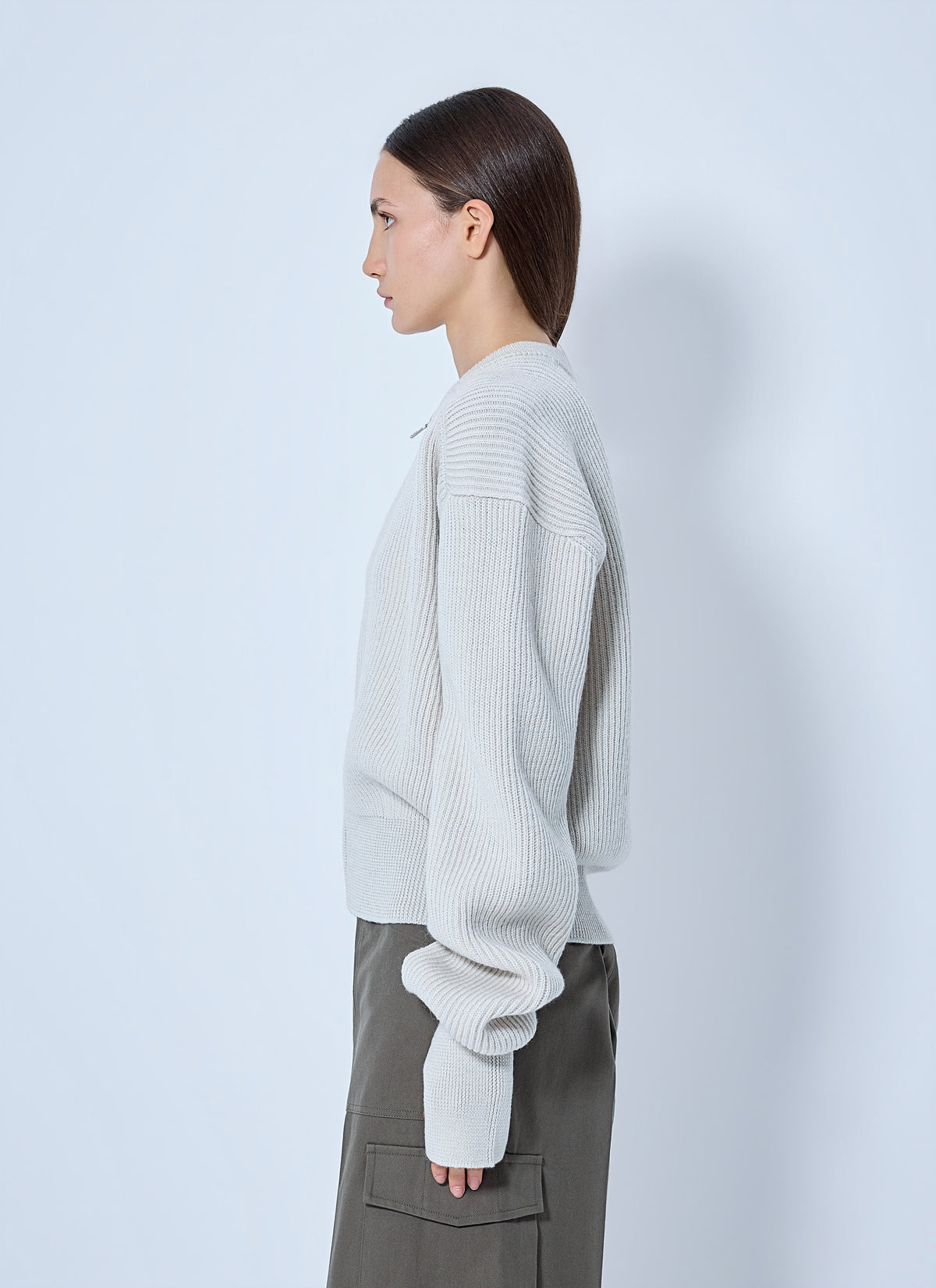 Rier Women Roundneck Zip Utility Sweater RIER