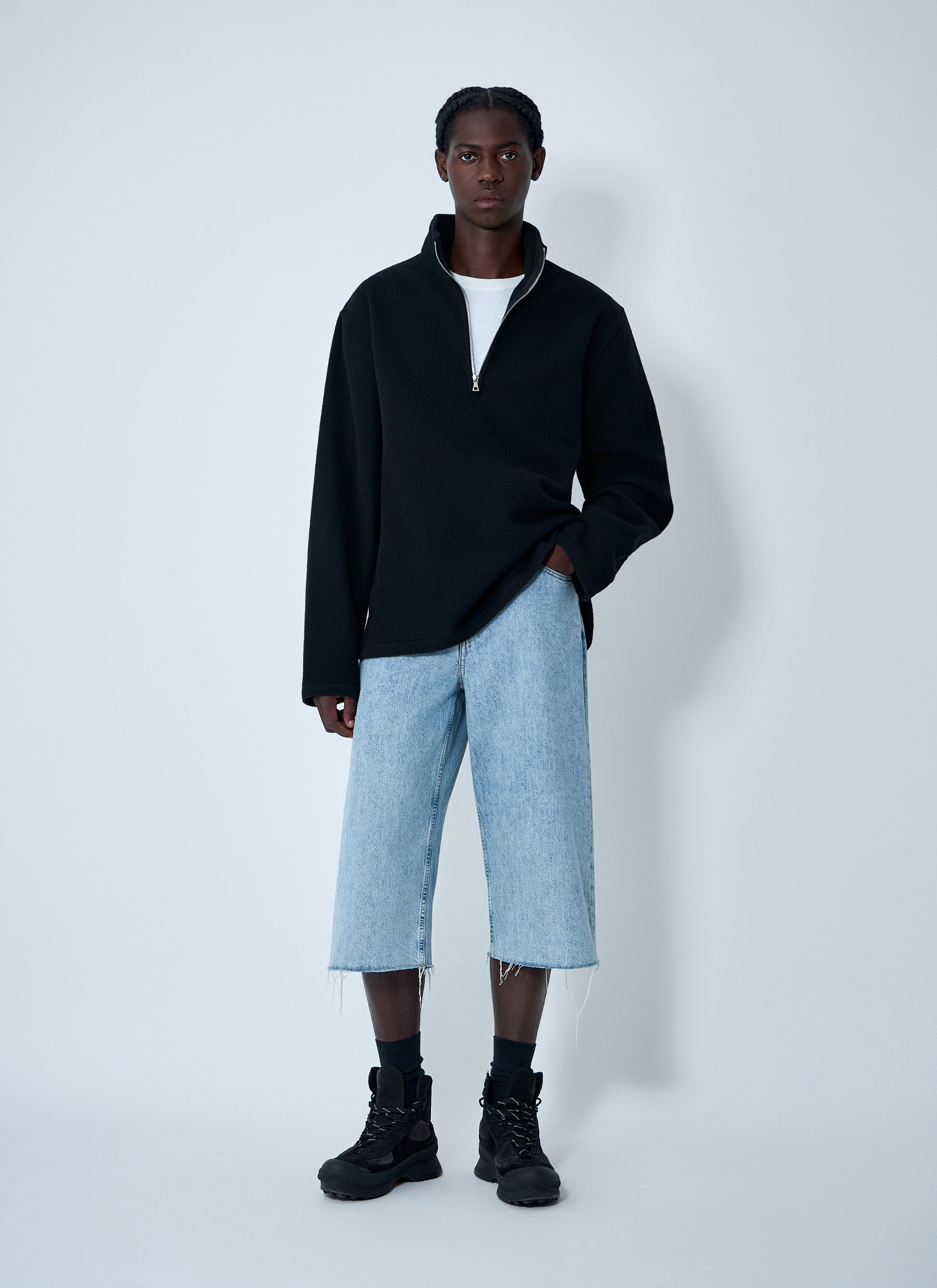 Rier Men Zip-Up Fleece Sweatshirt RIER