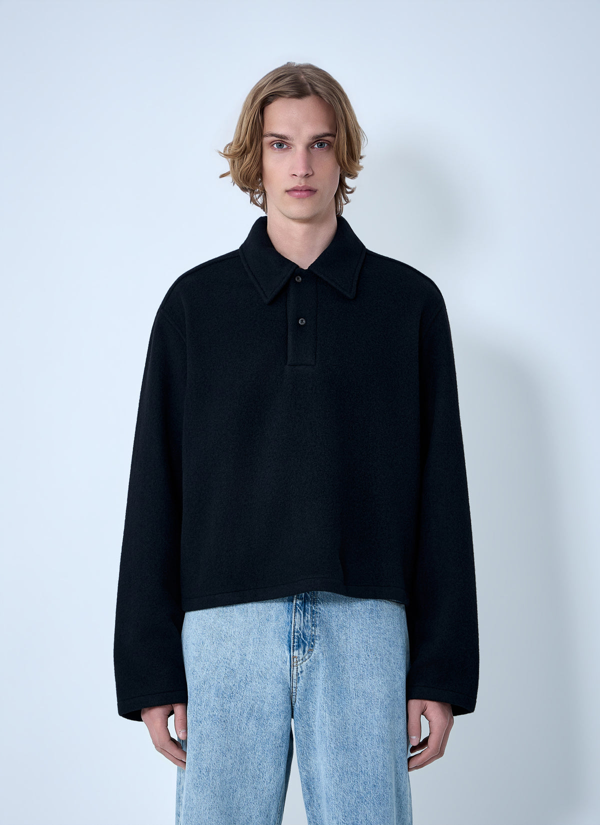 Rier Men Wool Blend Polo Sweater RIER