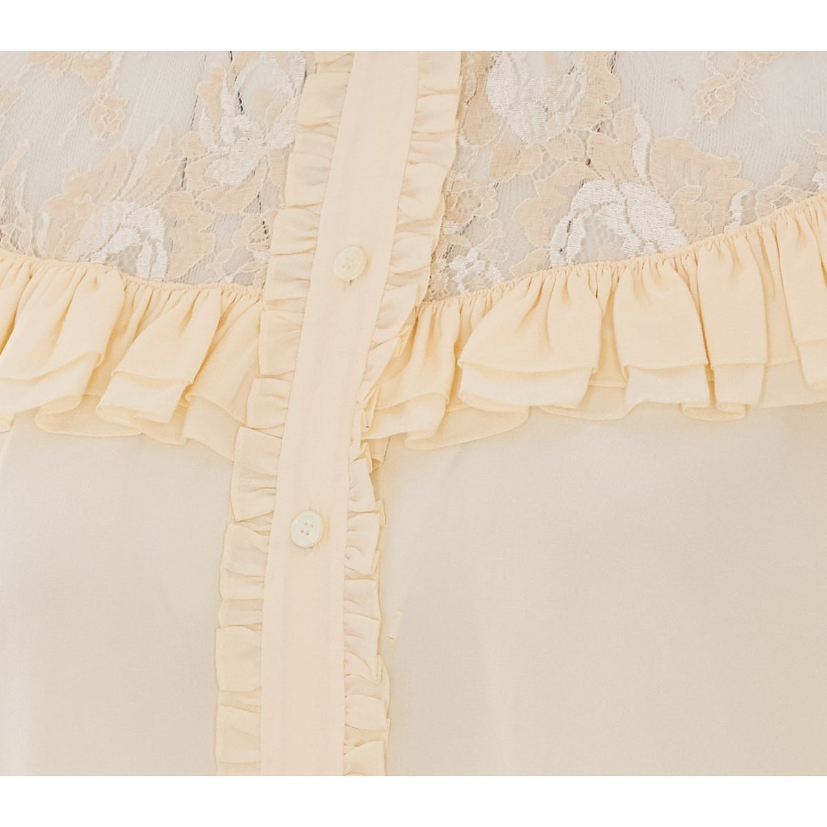 Chloe' Women Ruched And Lace Detail Shirt CHLOE