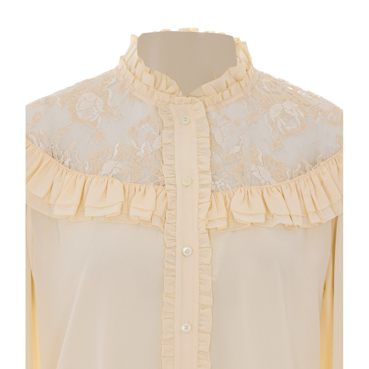 Chloe' Women Ruched And Lace Detail Shirt CHLOE
