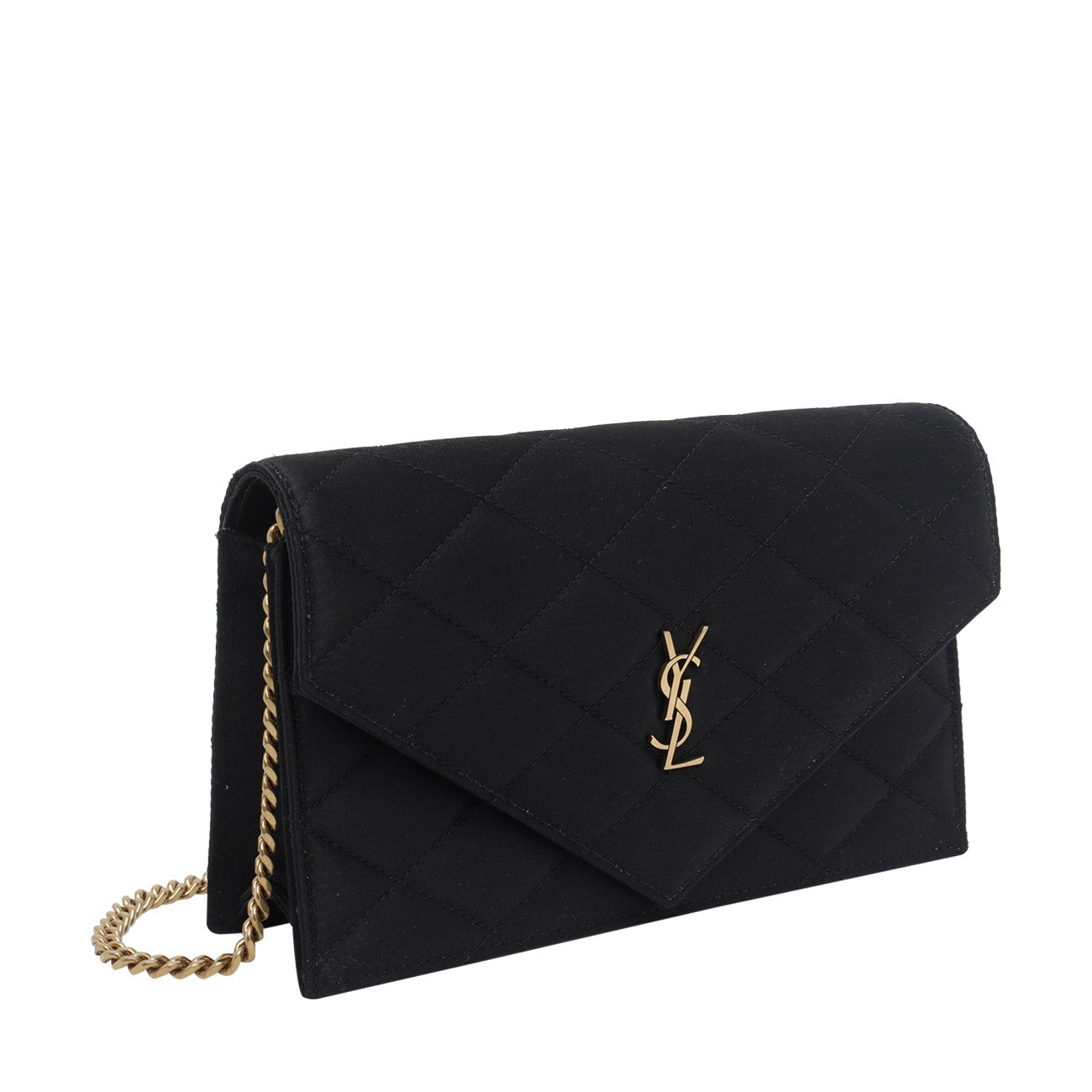 Saint Laurent Women Satin Paris Wallet With Chain SAINT LAURENT
