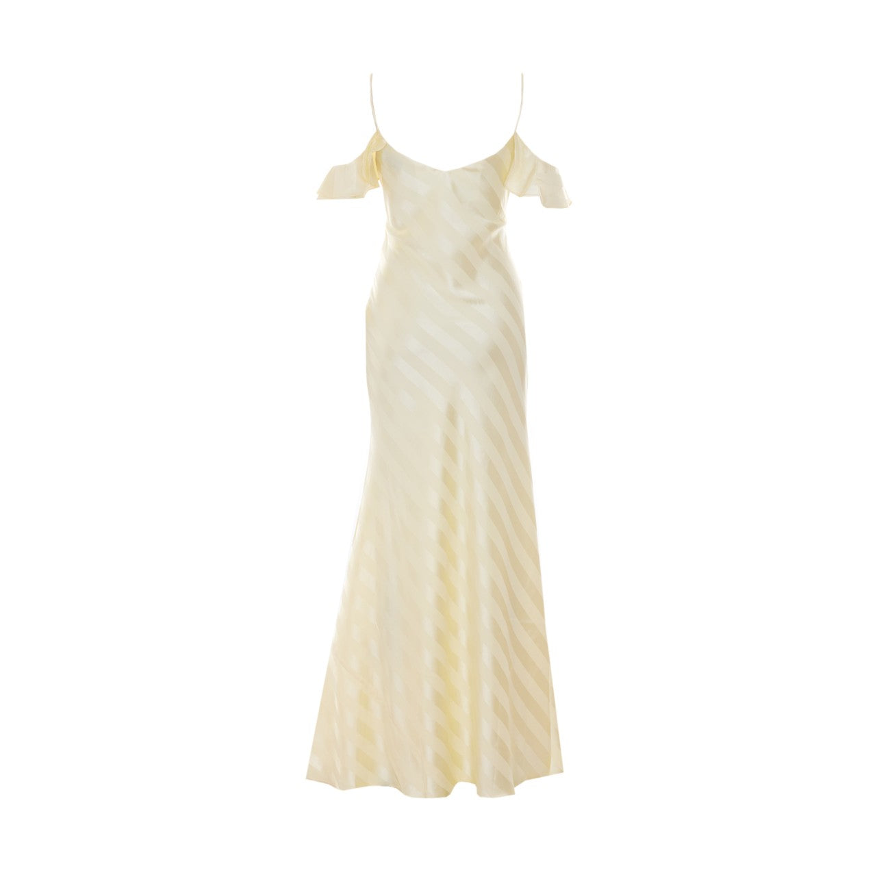 Self Portrait Women Satin Striped Maxi Dress SELF-PORTRAIT