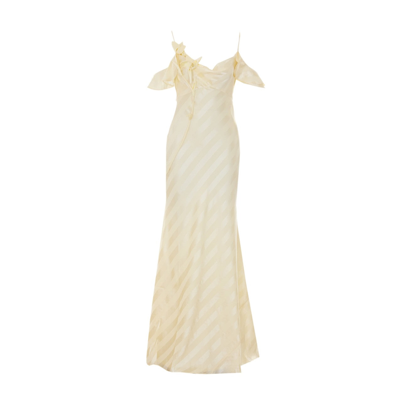 Self Portrait Women Satin Striped Maxi Dress SELF-PORTRAIT