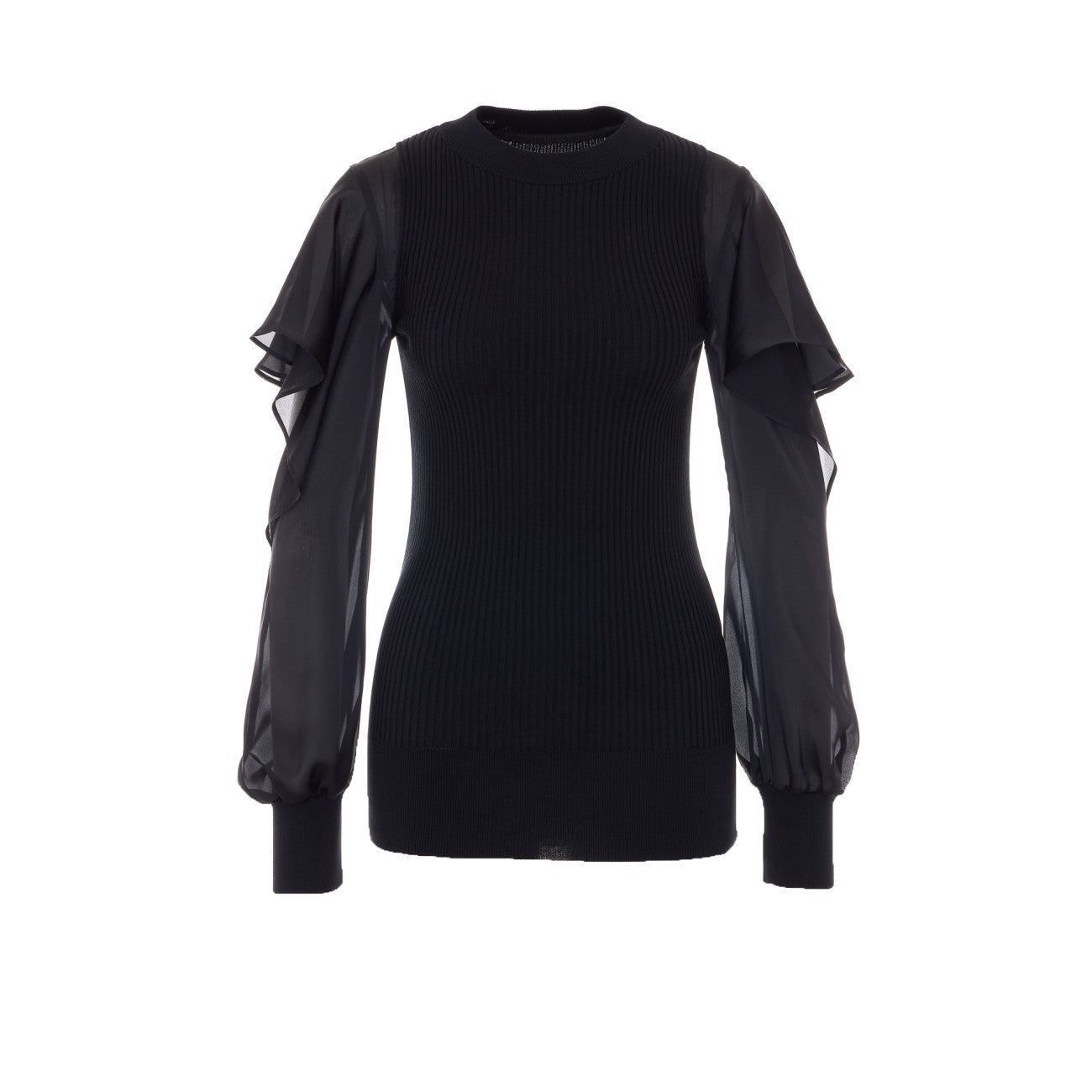 Sacai Women Satin X Cotton Knit Pullover SACAI