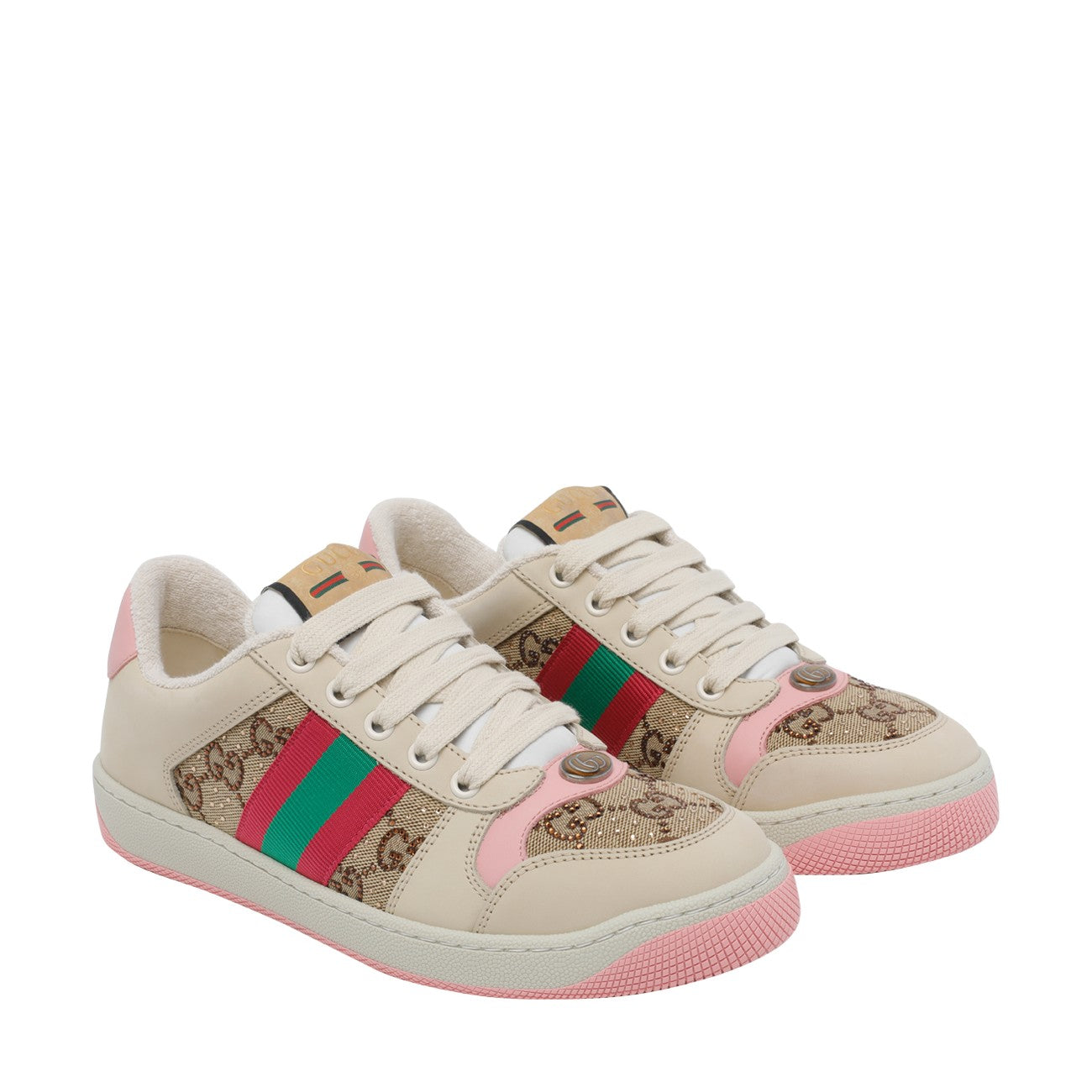 Gucci Women Screener Sneakers With Crystals GUCCI