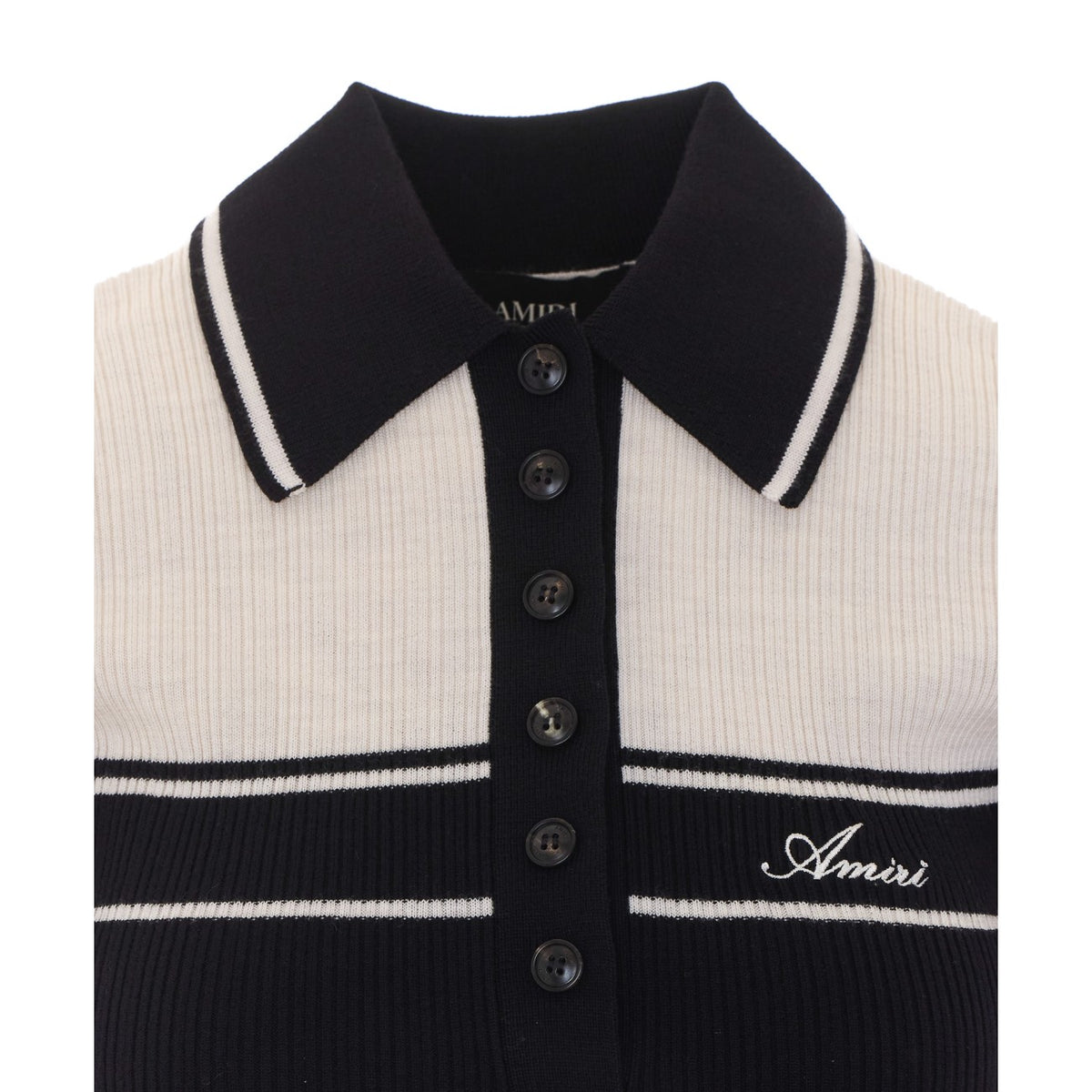 Amiri Women Script Logo Knit Slim Polo AMIRI