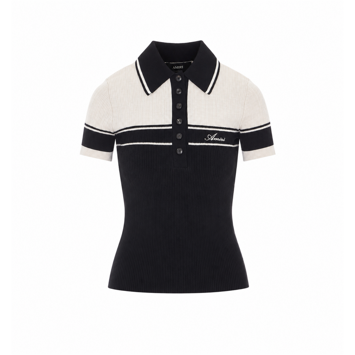 Amiri Women Script Logo Knit Slim Polo AMIRI