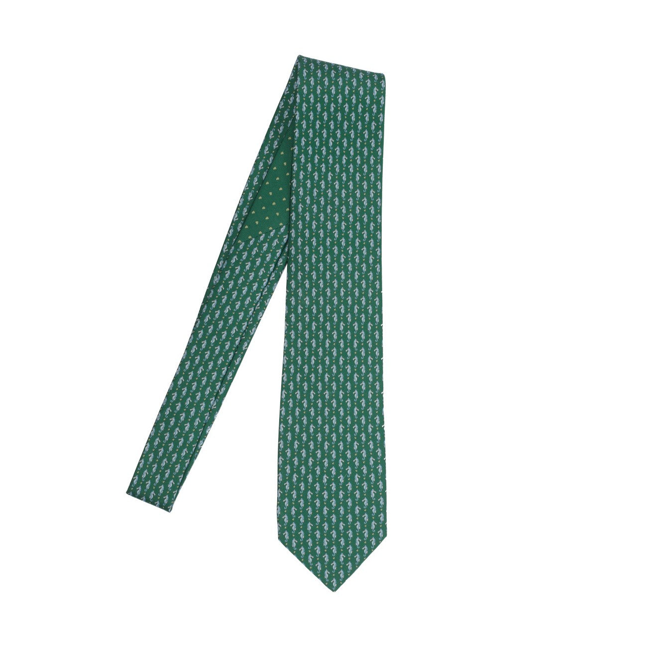 Ferragamo Men Seahorse Print Silk Tie FERRAGAMO