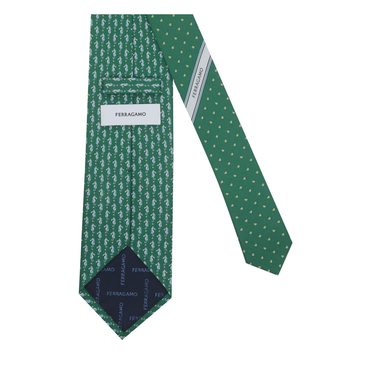 Ferragamo Men Seahorse Print Silk Tie FERRAGAMO