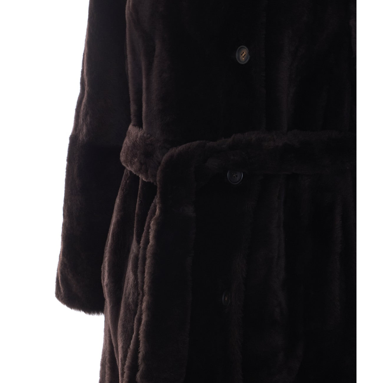 Brunello Cucinelli Women Shearling Coat With Belt And Monile BRUNELLO CUCINELLI
