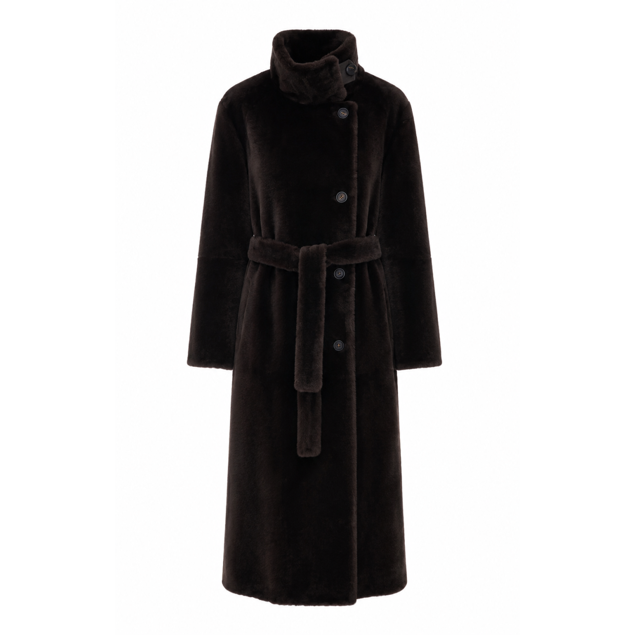Brunello Cucinelli Women Shearling Coat With Belt And Monile BRUNELLO CUCINELLI