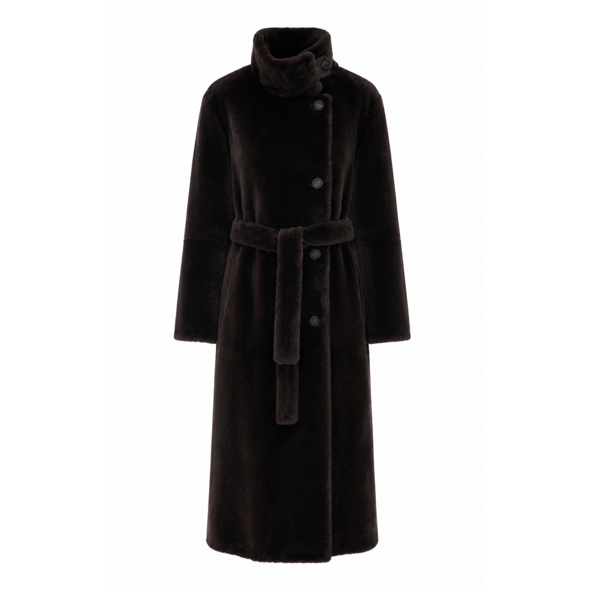 Brunello Cucinelli Women Shearling Coat With Belt And Monile BRUNELLO CUCINELLI