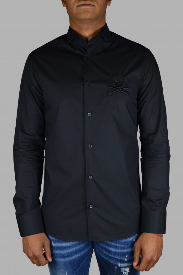 Philipp Plein Men Diamond Cut Ls Skull Shirt PHILIPP PLEIN